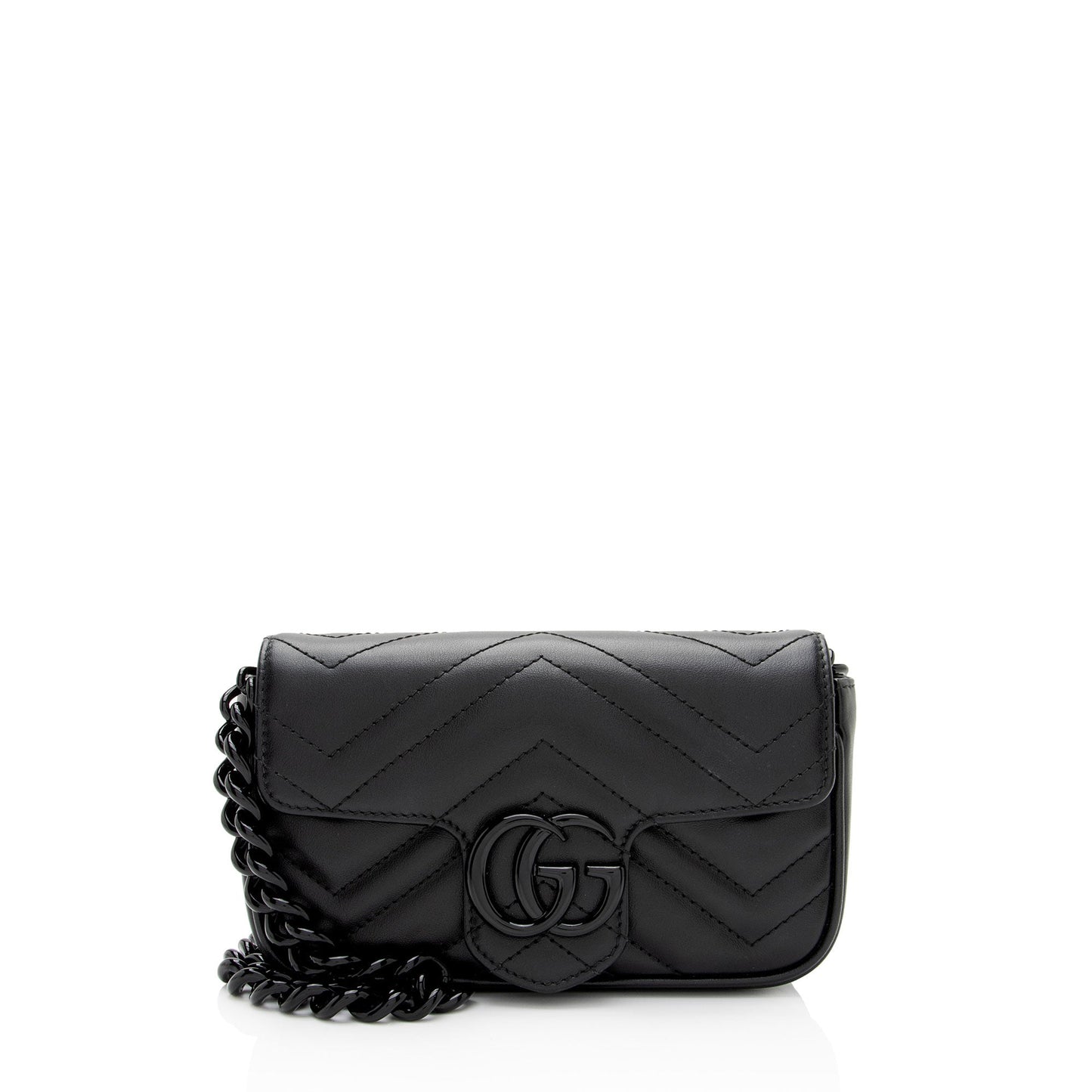 Gucci GG Marmont Monochrome Belt SHF-2itioi Matelasse Leather Black Accessory