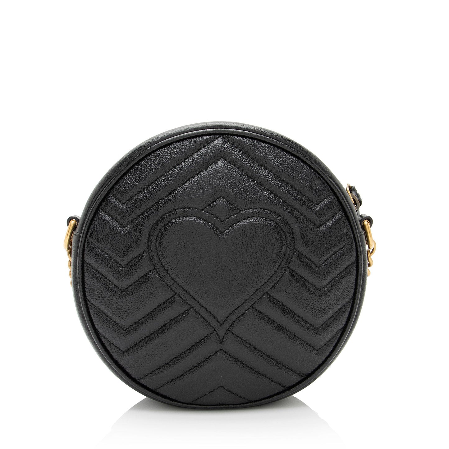 Gucci GG Marmont Round SHF-CQiicg Matelasse Leather Black Mini Crossbody Bag