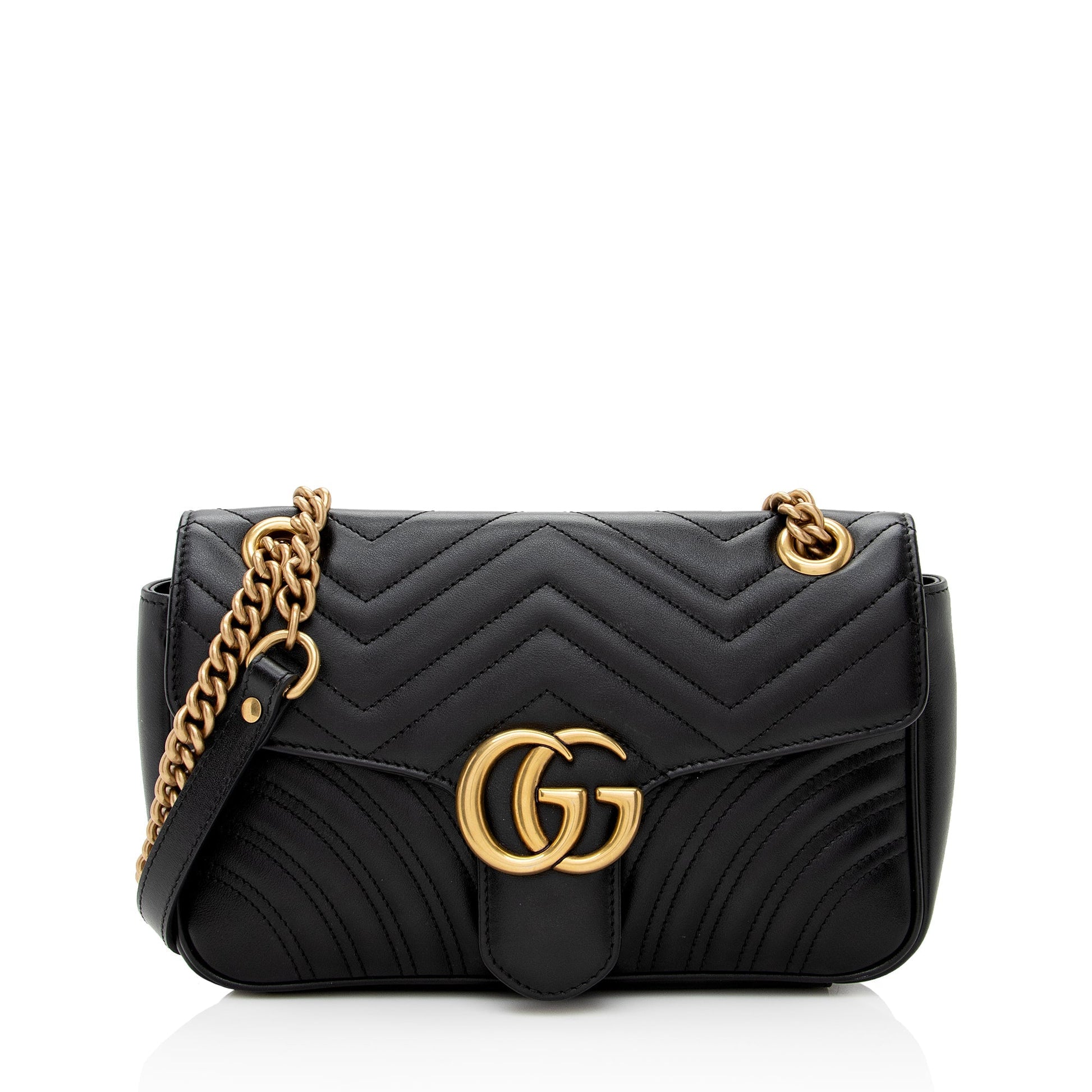 Gucci GG Marmont SHF Matelasse Leather Black Small Crossbody Bag 5