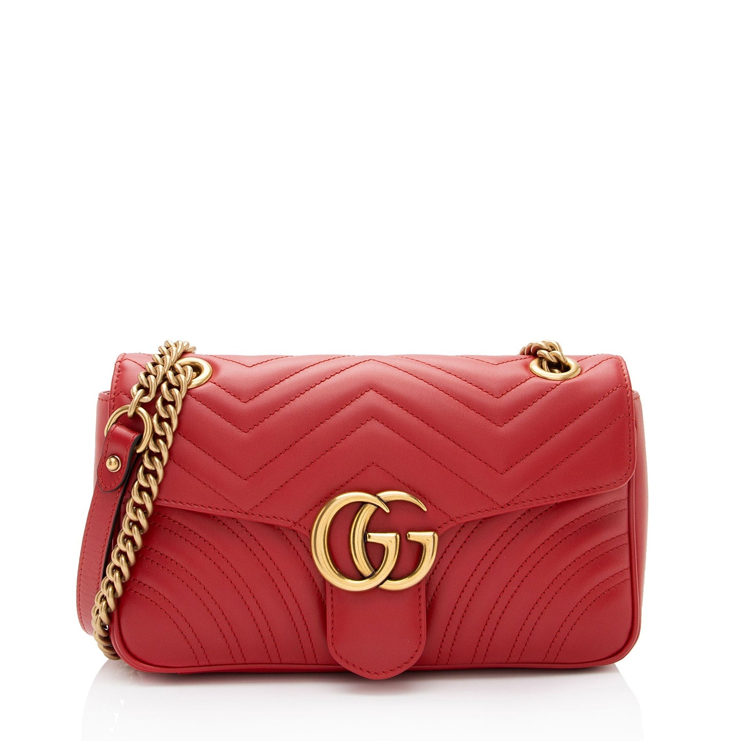 Gucci GG Marmont SHF-ijRyek Matelasse Leather Red Small Crossbody Bag