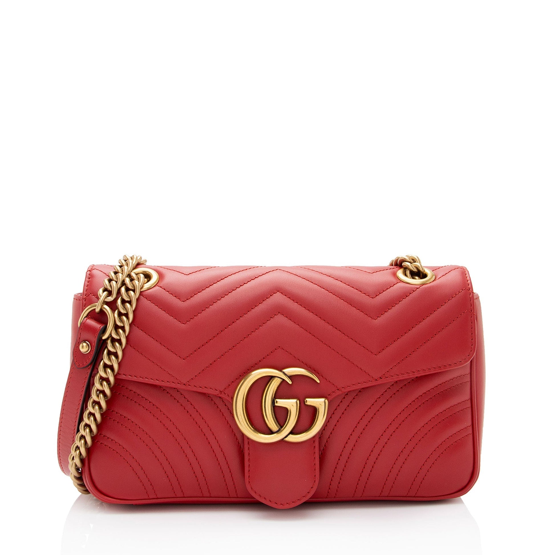 Gucci GG Marmont SHF-ijRyek Matelasse Leather Red Small Crossbody Bag