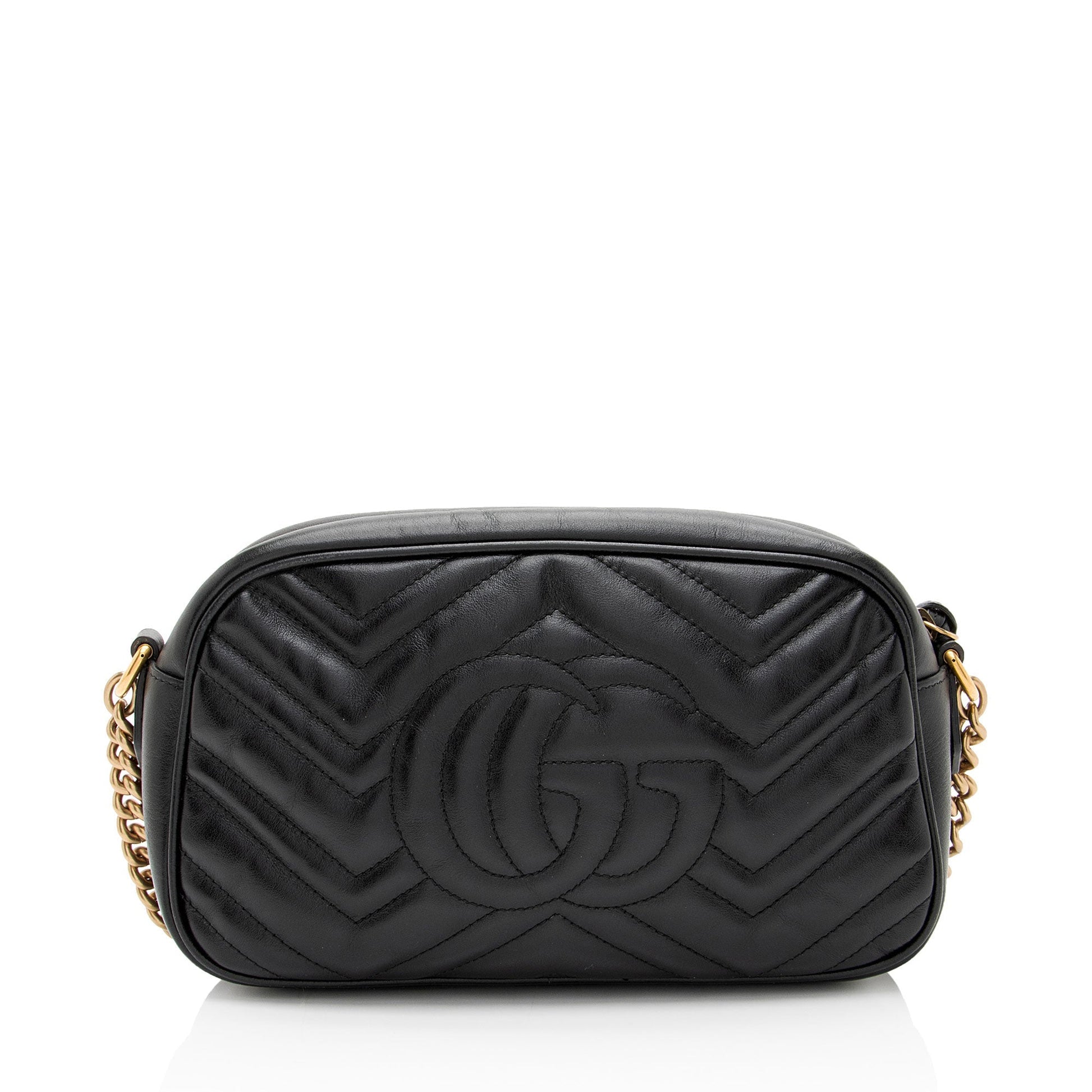 Gucci GG Marmont Camera Matelasse Leather Black Small Crossbody Bag Camera Bag