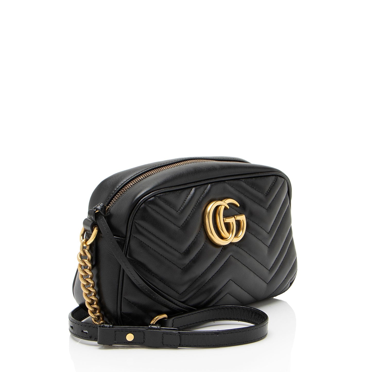 Gucci GG Marmont Camera Matelasse Leather Black Small Crossbody Bag Bag 2