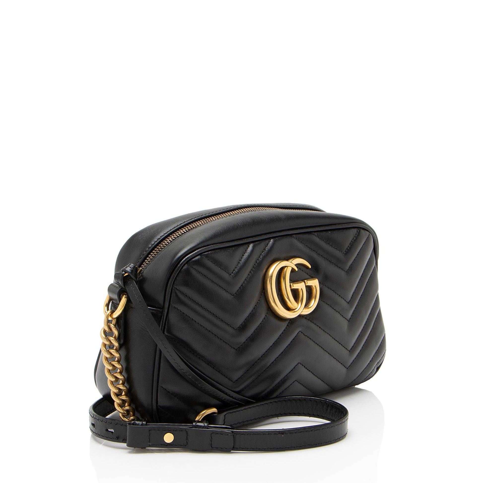Gucci GG Marmont Camera Matelasse Leather Black Small Crossbody Bag Bag 2