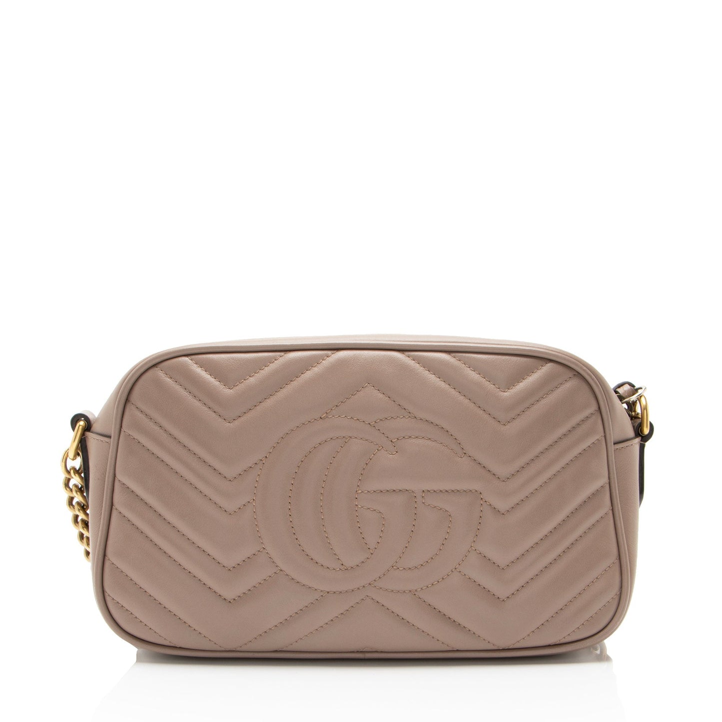 Gucci GG Marmont Camera Matelasse Leather Beige Small Crossbody Bag