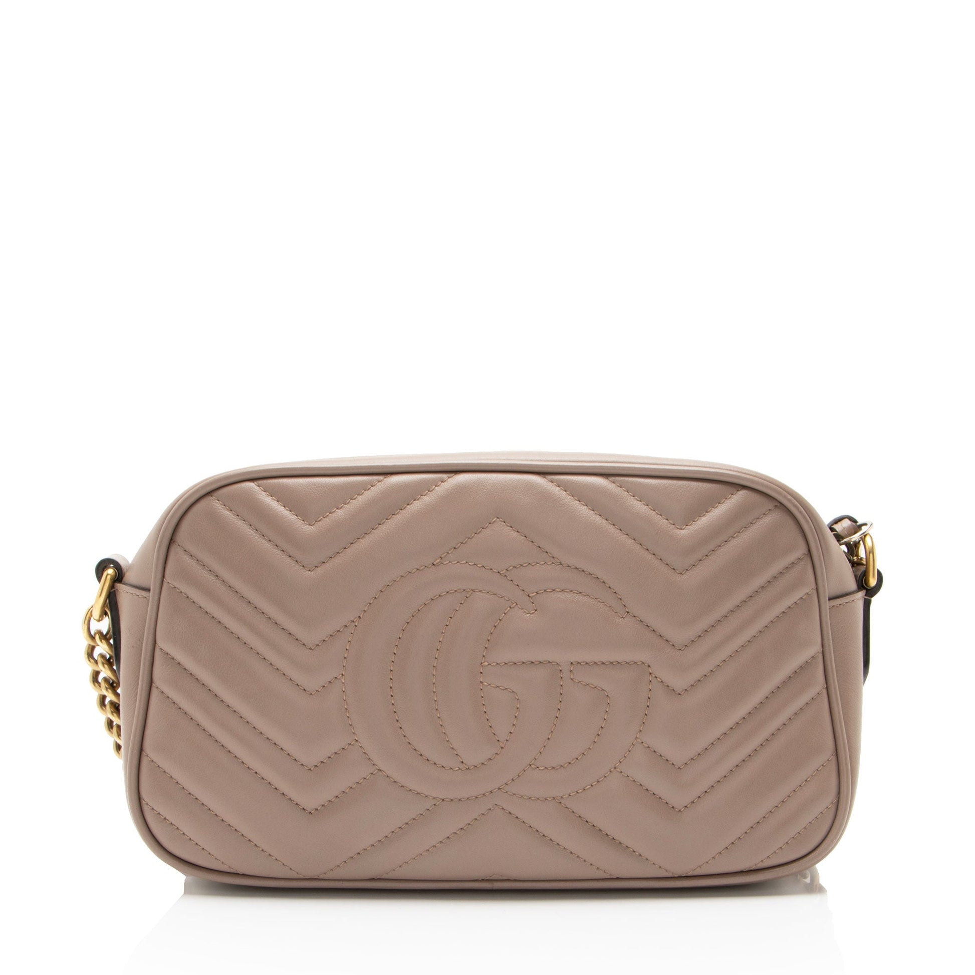 Gucci GG Marmont Camera Matelasse Leather Beige Small Crossbody Bag