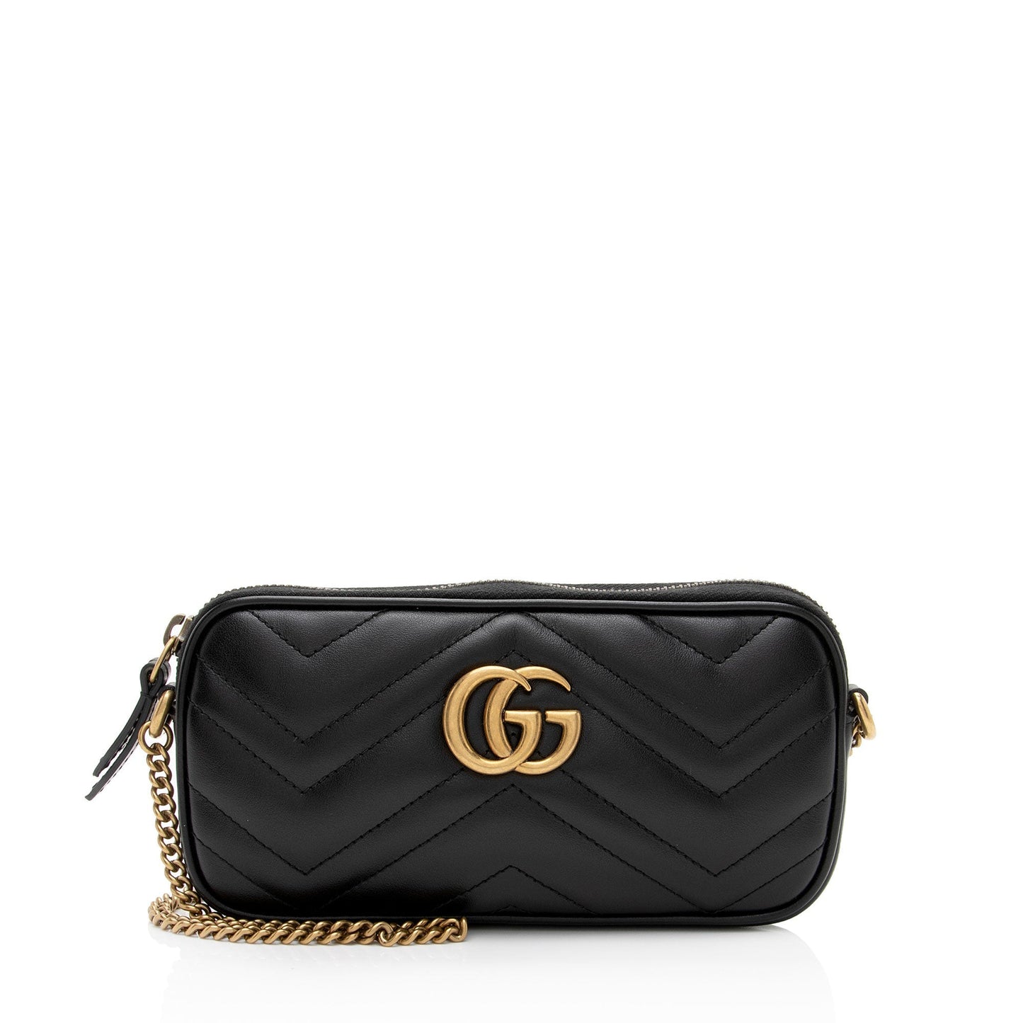 Gucci GG Marmont SHF-uIfq9U Matelasse Leather Black Small Crossbody Bag