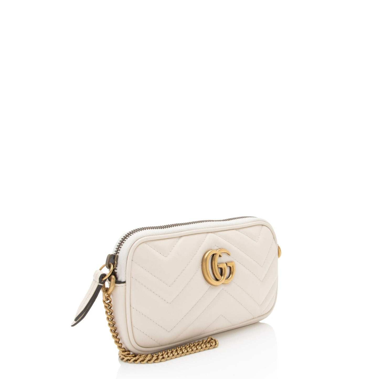 Gucci GG Marmont Matelasse Leather White Small Crossbody Bag