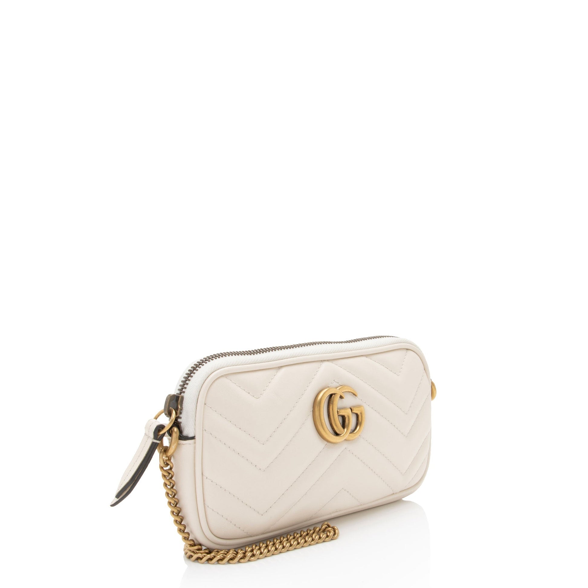 Gucci GG Marmont Matelasse Leather White Small Crossbody Bag