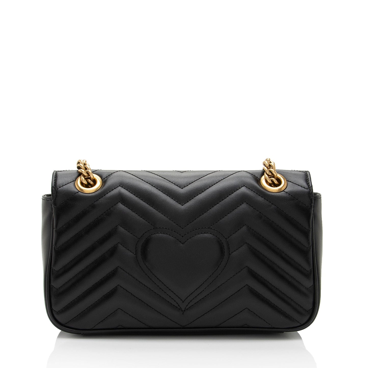 Gucci GG Marmont Flap SHF-Bvjama Matelasse Leather Black Small Crossbody Bag