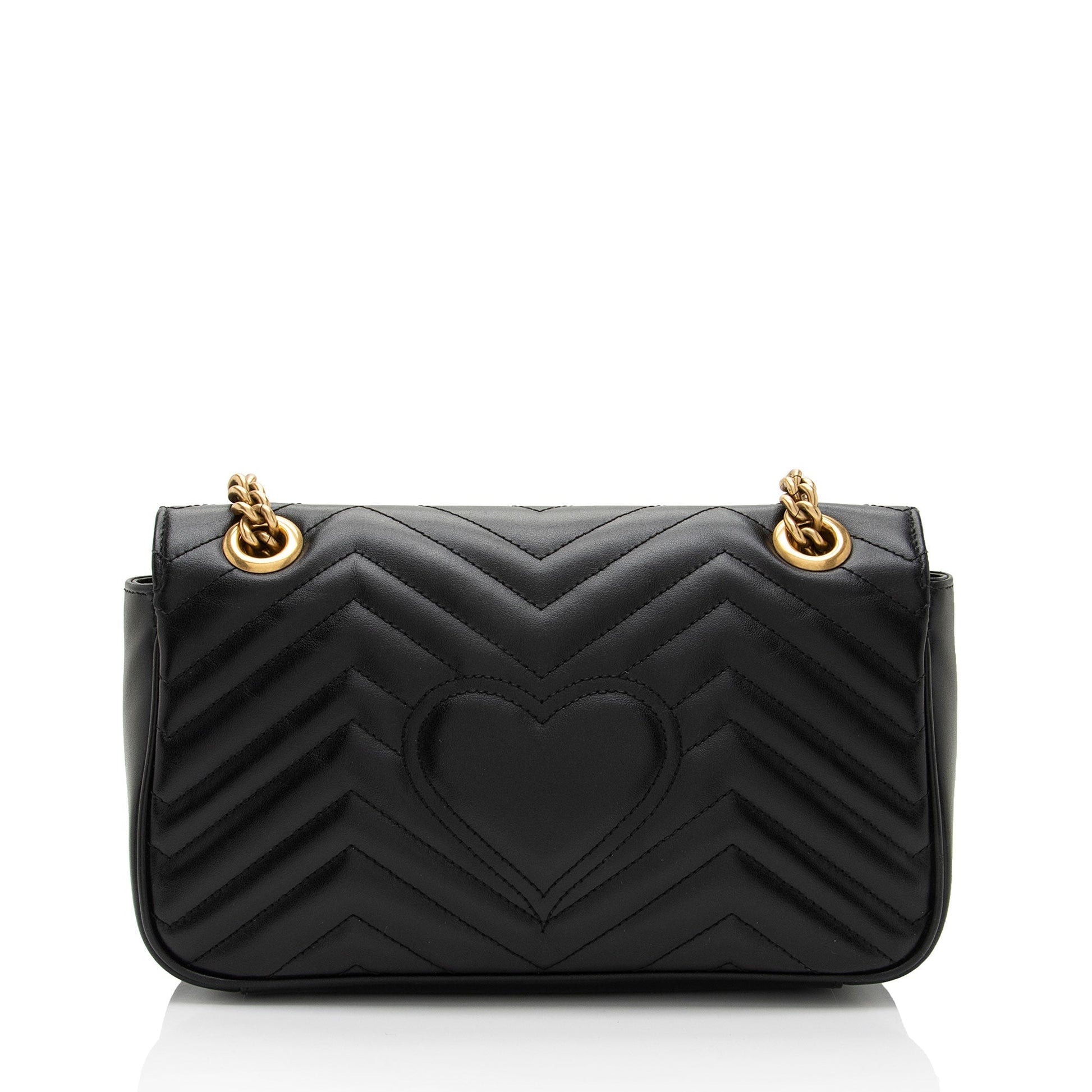 Gucci GG Marmont Flap SHF-Bvjama Matelasse Leather Black Small Crossbody Bag