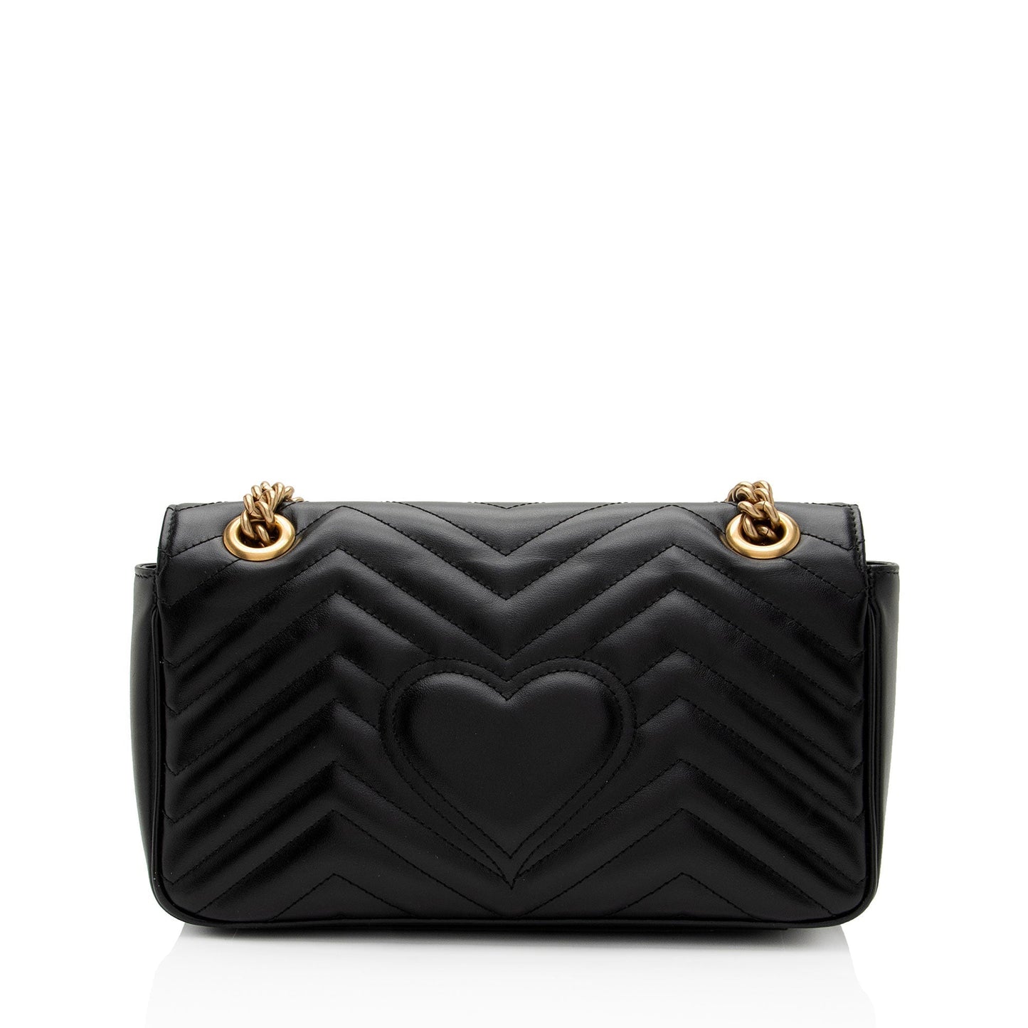 Gucci GG Marmont Flap SHF-lcLQ2a Matelasse Leather Black Small Crossbody Bag