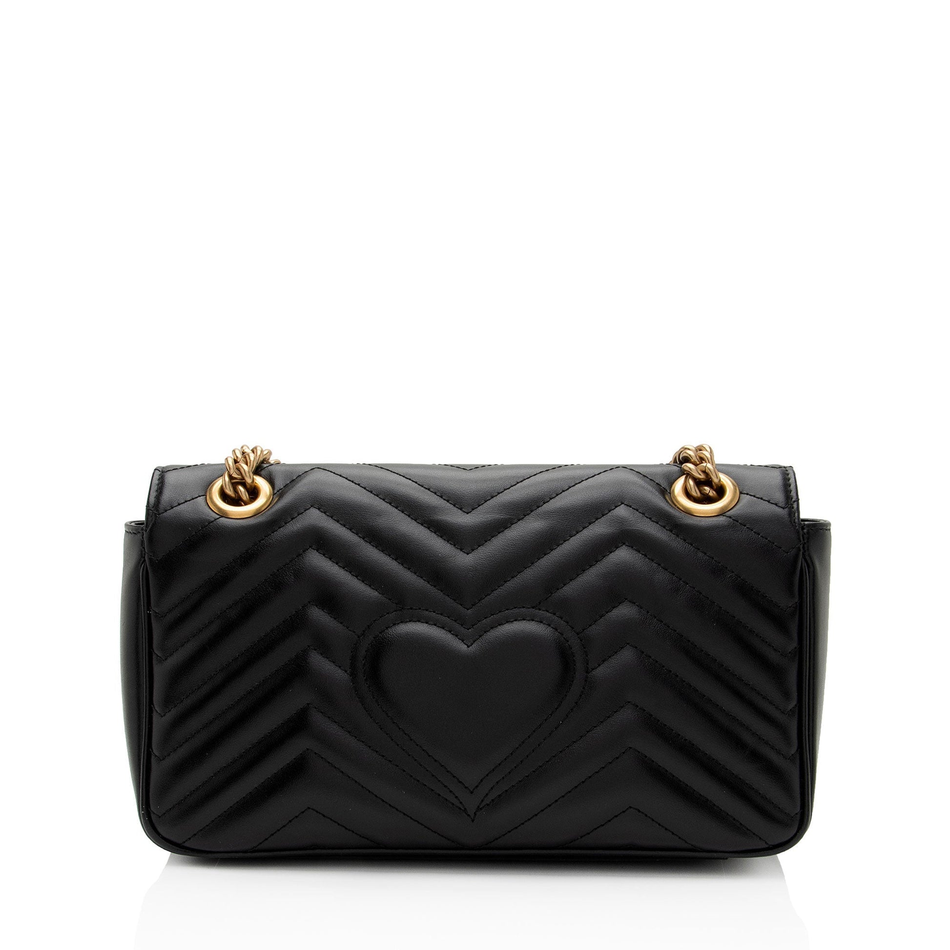 Gucci GG Marmont Flap SHF-lcLQ2a Matelasse Leather Black Small Crossbody Bag