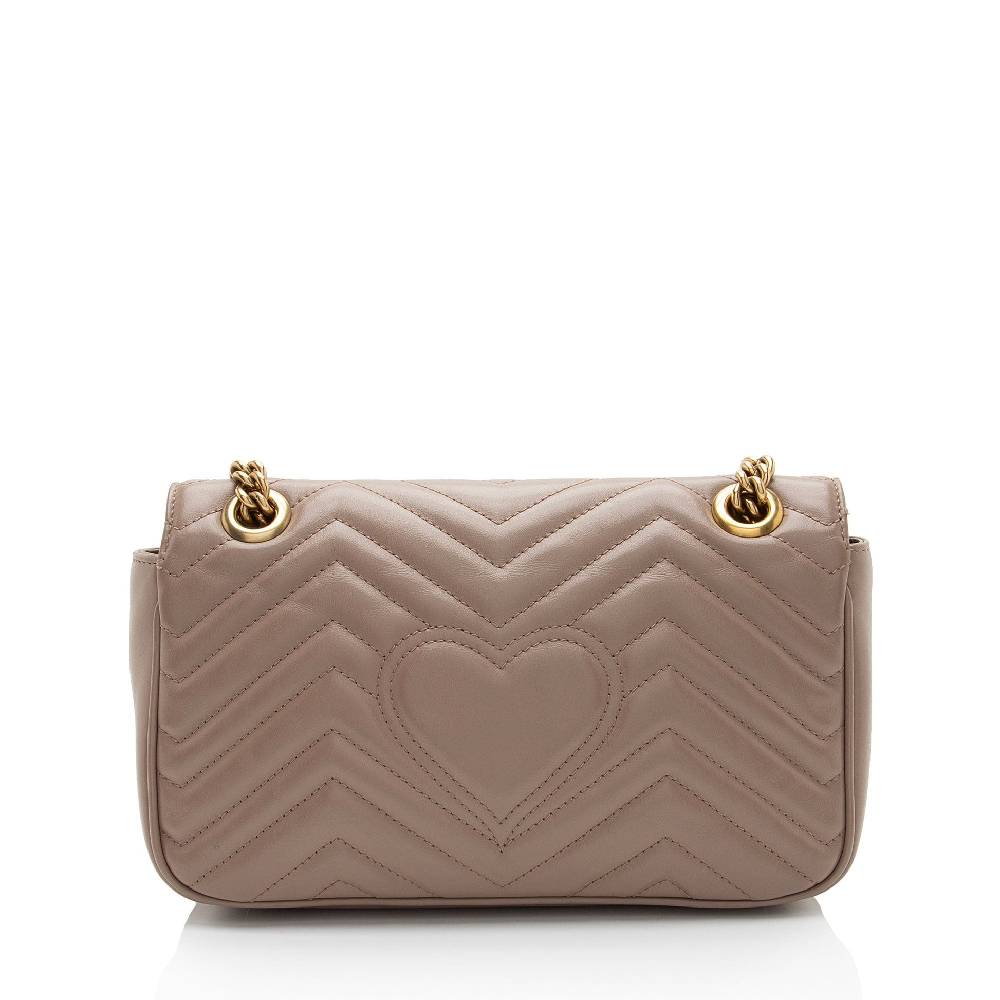 Gucci GG Marmont Flap Matelasse Leather Beige Small Crossbody Bag