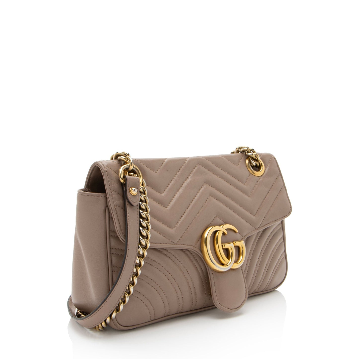 Gucci GG Marmont Flap SHF-V9wY7d Matelasse Leather Beige Small Crossbody Bag