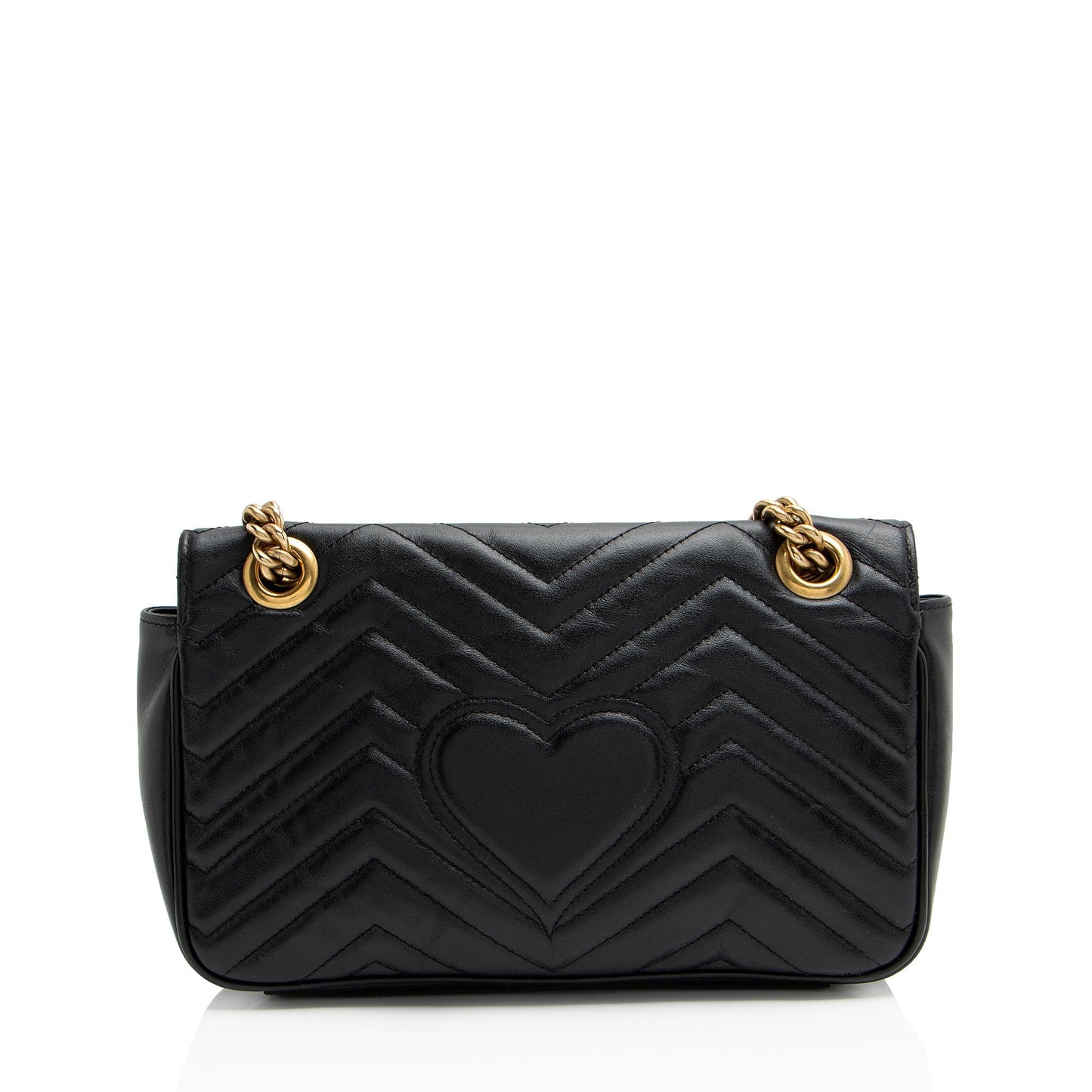 Gucci GG Marmont Flap Matelasse Leather Black Small Crossbody Bag Shf Yqr2Ij