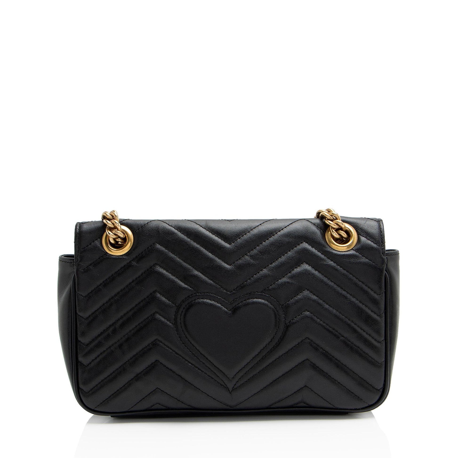 Gucci GG Marmont Flap Matelasse Leather Black Small Crossbody Bag Shf Yqr2Ij