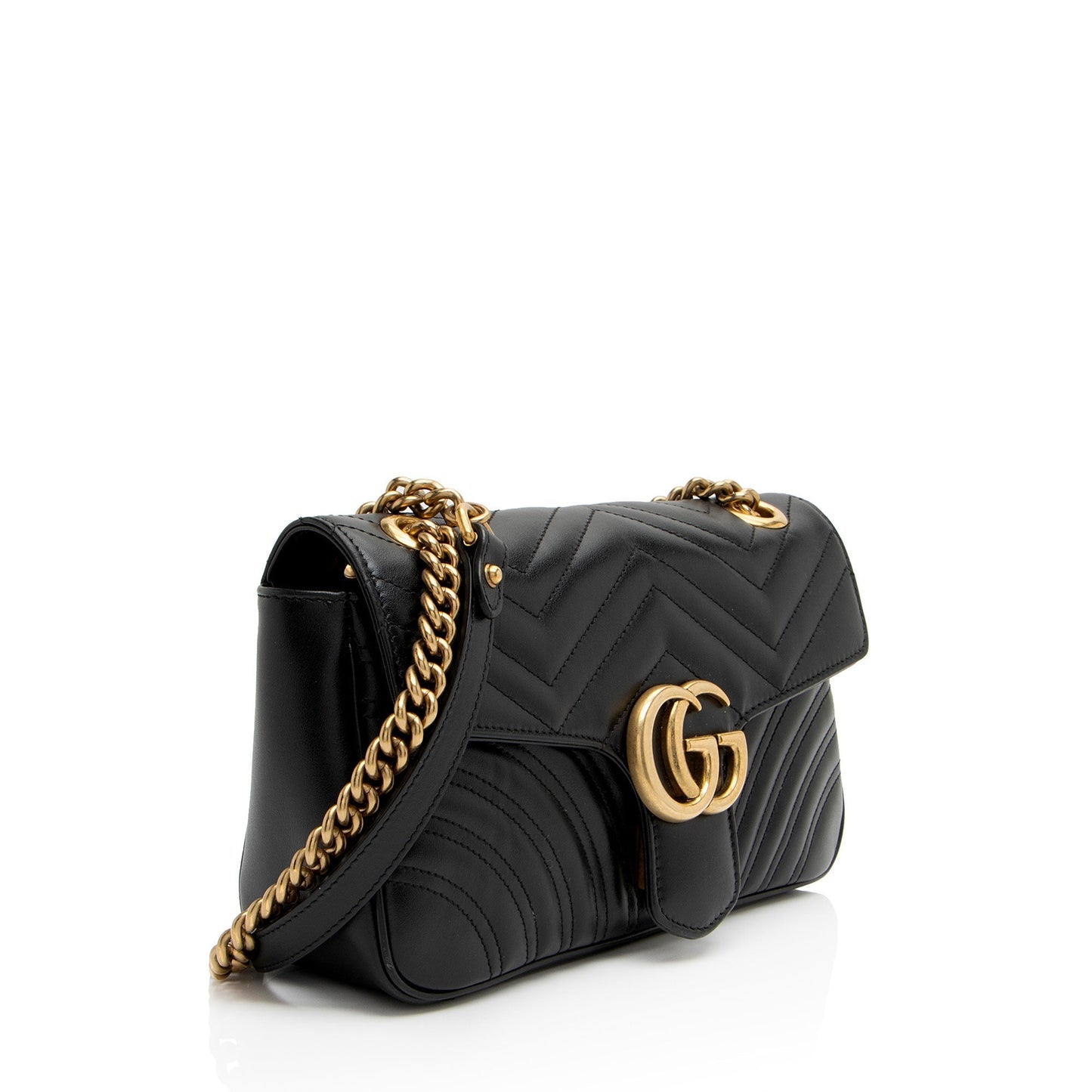 Gucci GG Marmont Flap Matelasse Leather Black Small Crossbody Bag Bag 1