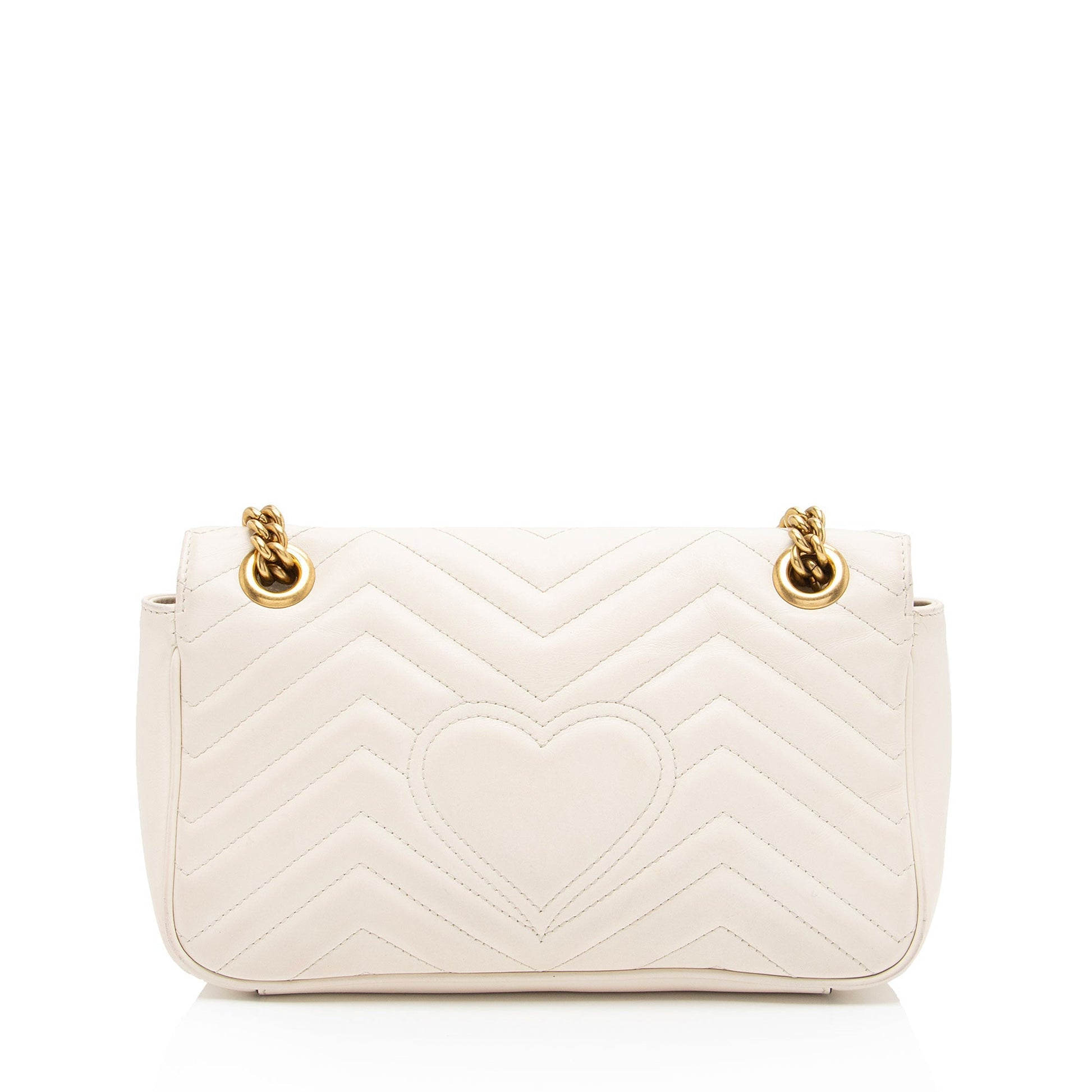 Gucci GG Marmont Flap SHF-gduwv8 Matelasse Leather White Small Crossbody Bag