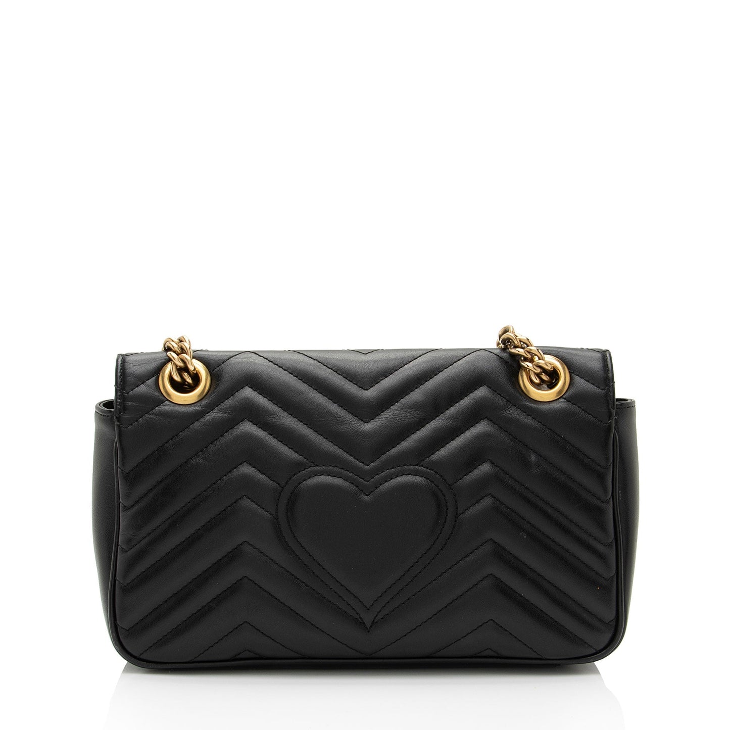 Gucci GG Marmont Flap SHF-IH7kiO Matelasse Leather Black Small Crossbody Bag