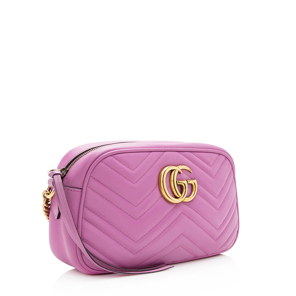 Gucci GG Marmont SHF Matelasse Leather Pink Small Crossbody Bag
