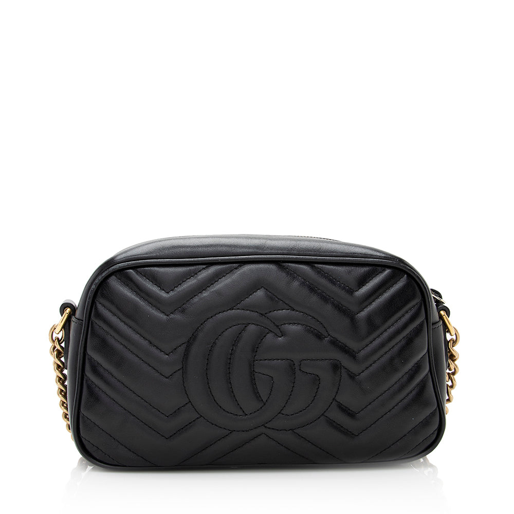 Gucci GG Marmont SHF Matelasse Leather Black Small Crossbody Bag