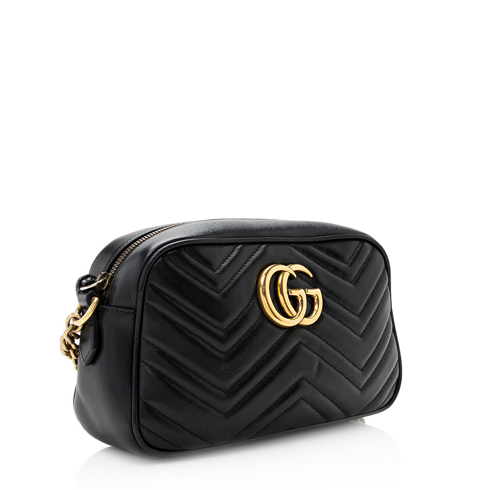 Gucci GG Marmont SHF Matelasse Leather Black Small Crossbody Bag