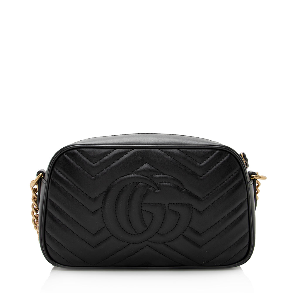 Gucci GG Marmont SHF Matelasse Leather Black Small Crossbody Bag Bag Shf