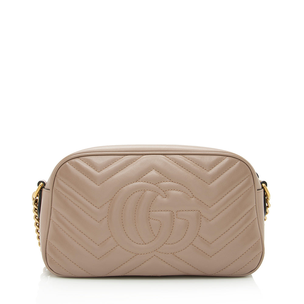 Gucci GG Marmont SHF Matelasse Leather Beige Small Crossbody Bag