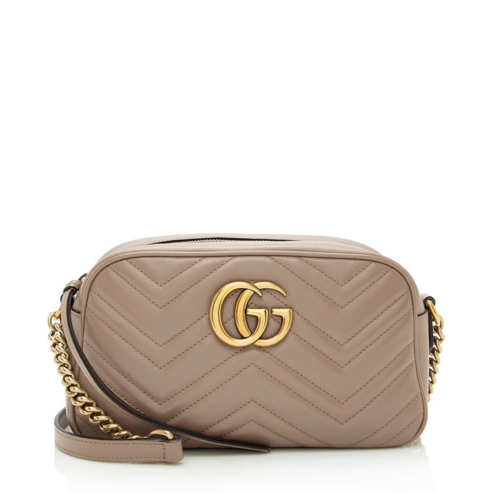 Gucci GG Marmont SHF Matelasse Leather Beige Small Crossbody Bag