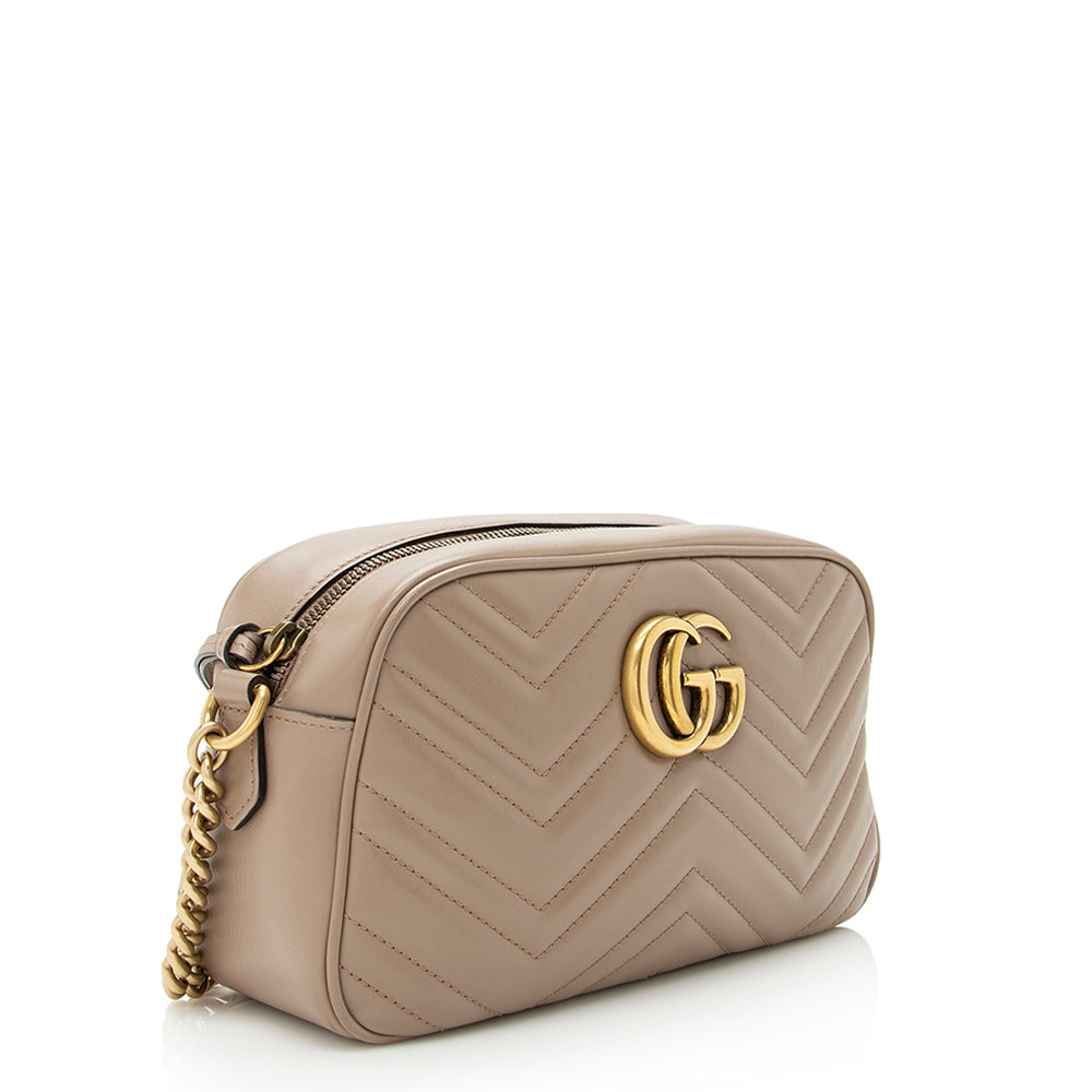 Gucci GG Marmont SHF Matelasse Leather Beige Small Crossbody Bag