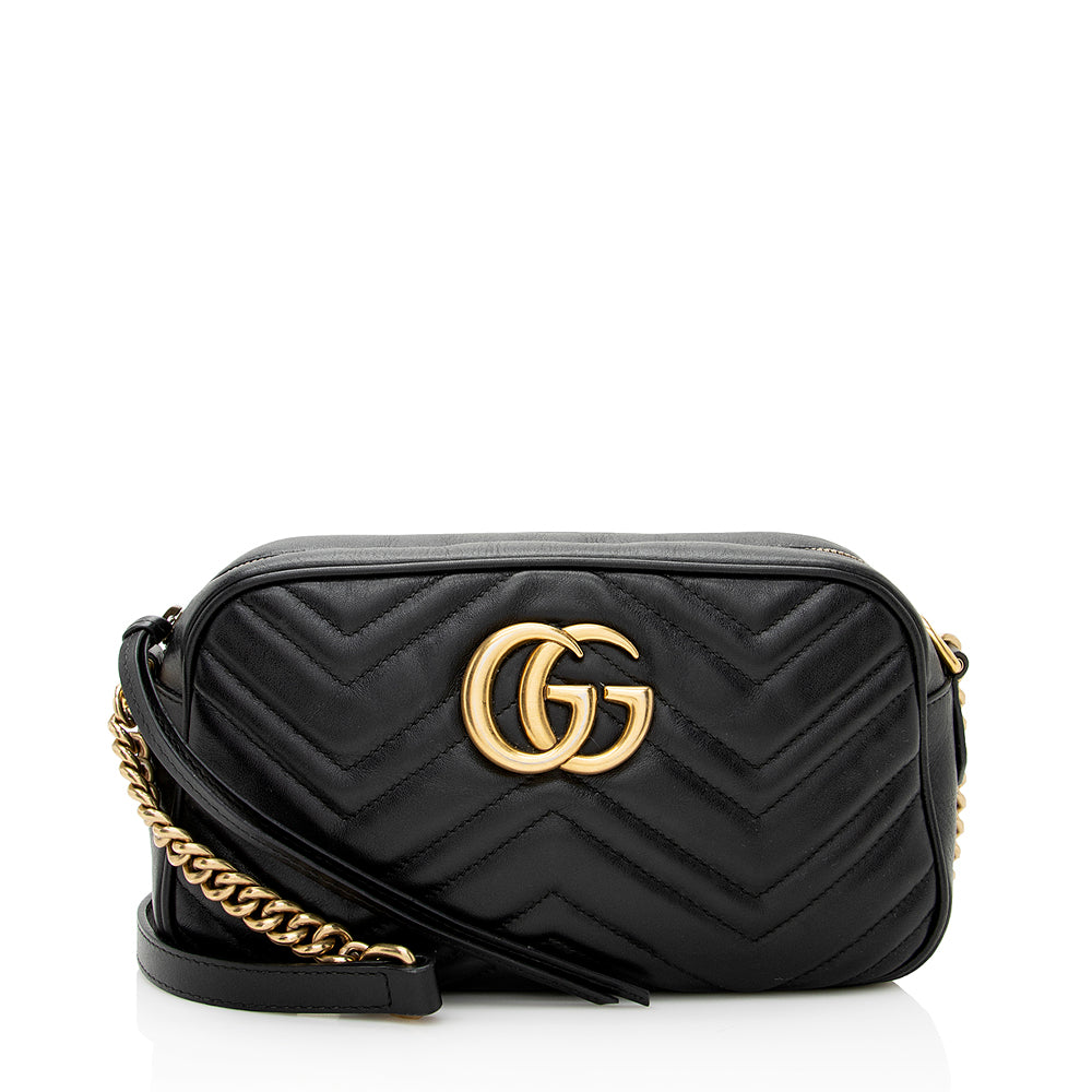 Gucci GG Marmont SHF Matelasse Leather Black Small Crossbody Bag 4