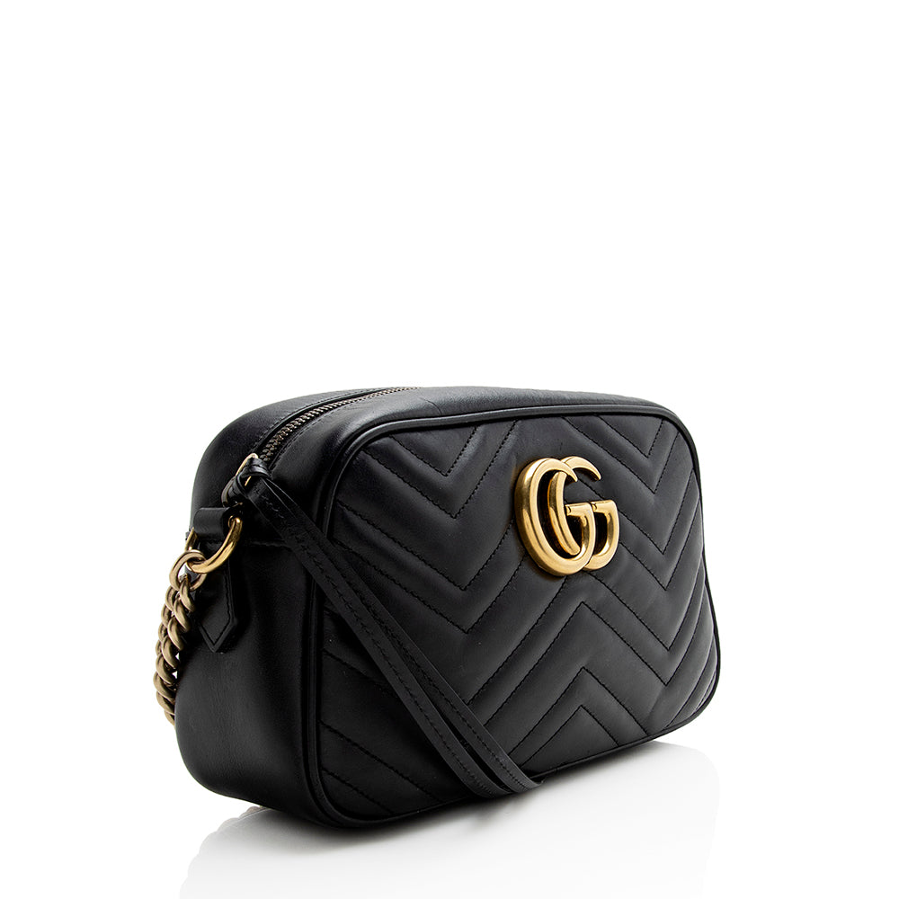 Gucci GG Marmont SHF Matelasse Leather Black Small Crossbody Bag 6