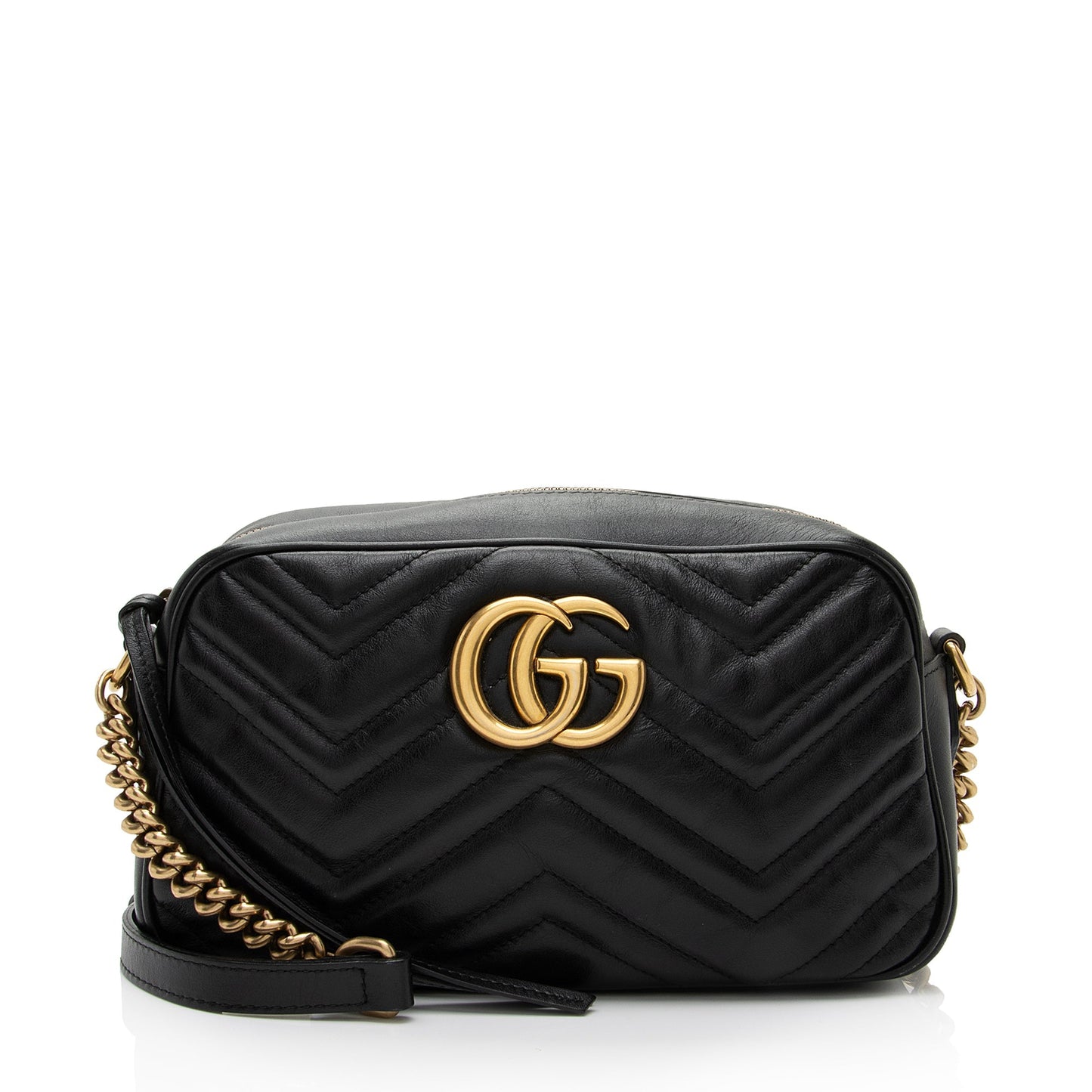 Gucci GG Marmont SHF-I0ITnn Matelasse Leather Black Small Crossbody Bag