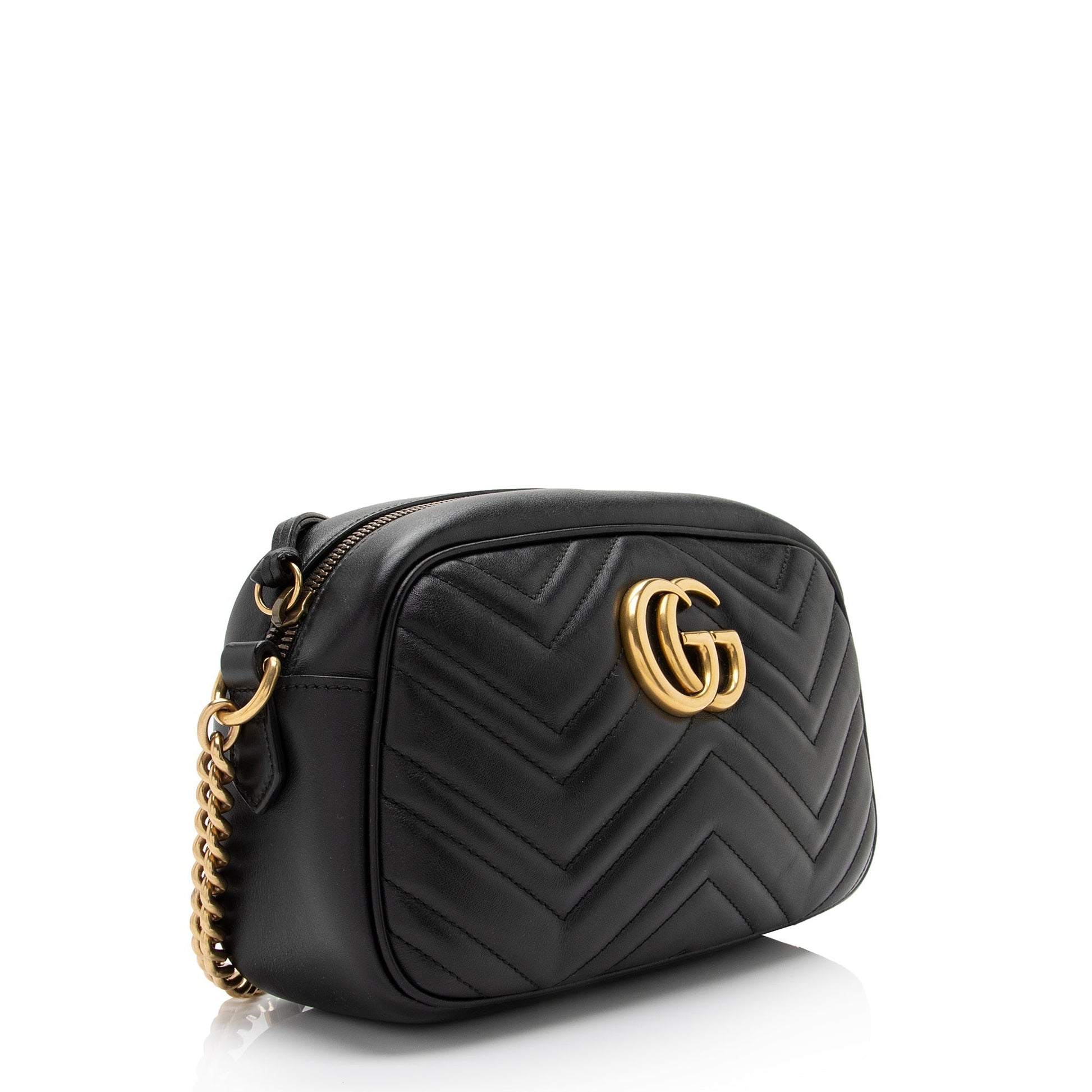Gucci GG Marmont SHF-0aSpIT Matelasse Leather Black Small Crossbody Bag