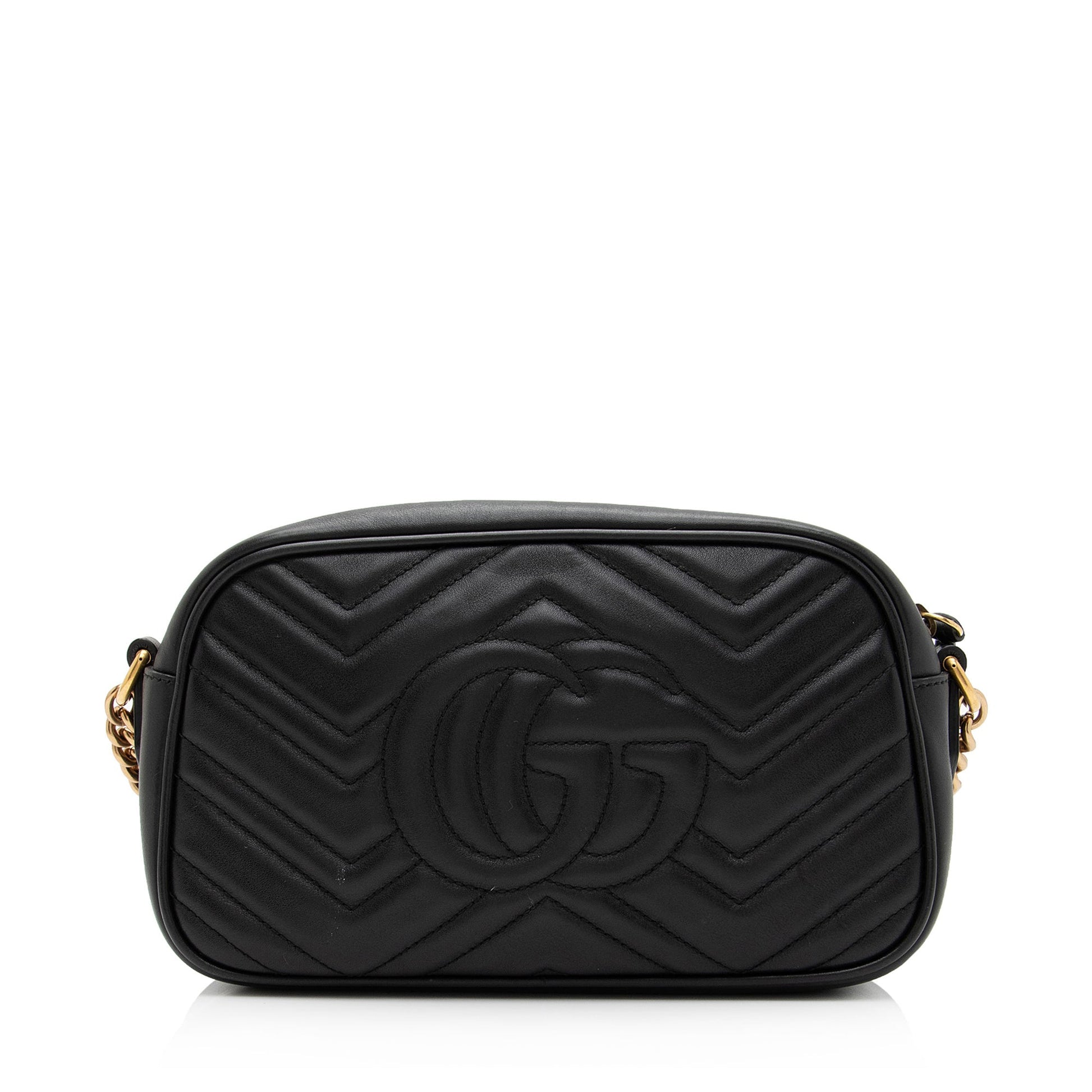 Gucci GG Marmont SHF-yWuLoN Matelasse Leather Black Small Crossbody Bag