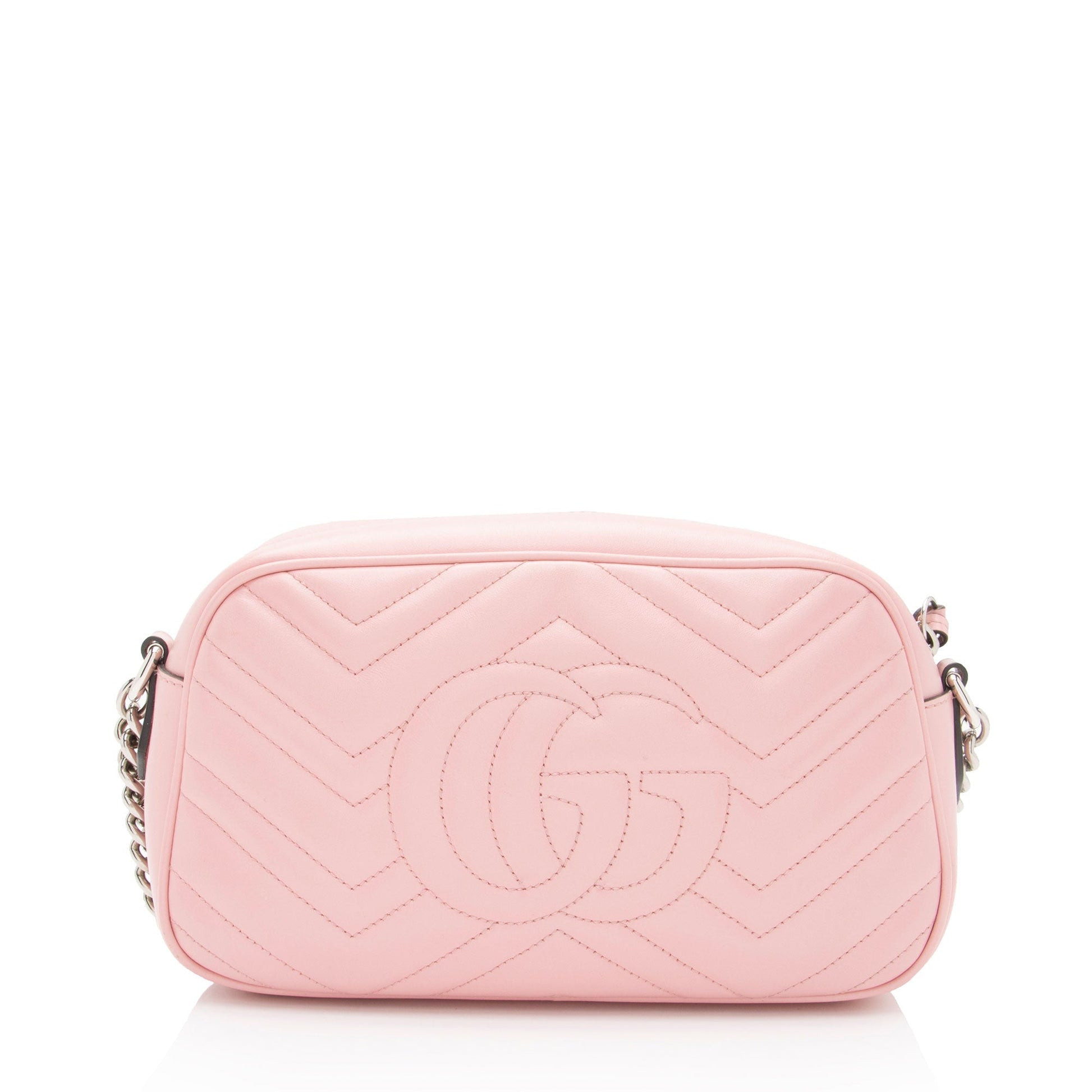 Gucci GG Marmont SHF-W30FiI Matelasse Leather Pink Small Crossbody Bag