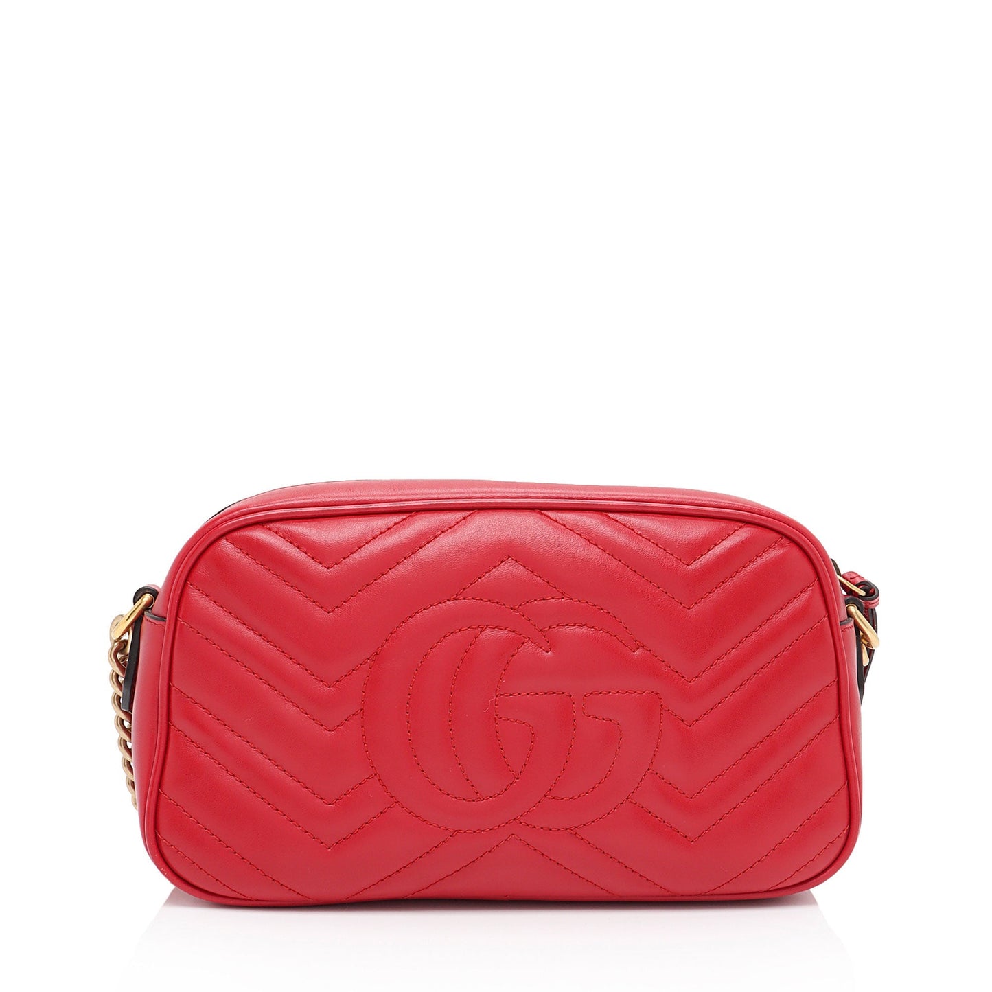 Gucci GG Marmont SHF-XQ9hBN Matelasse Leather Red Small Crossbody Bag