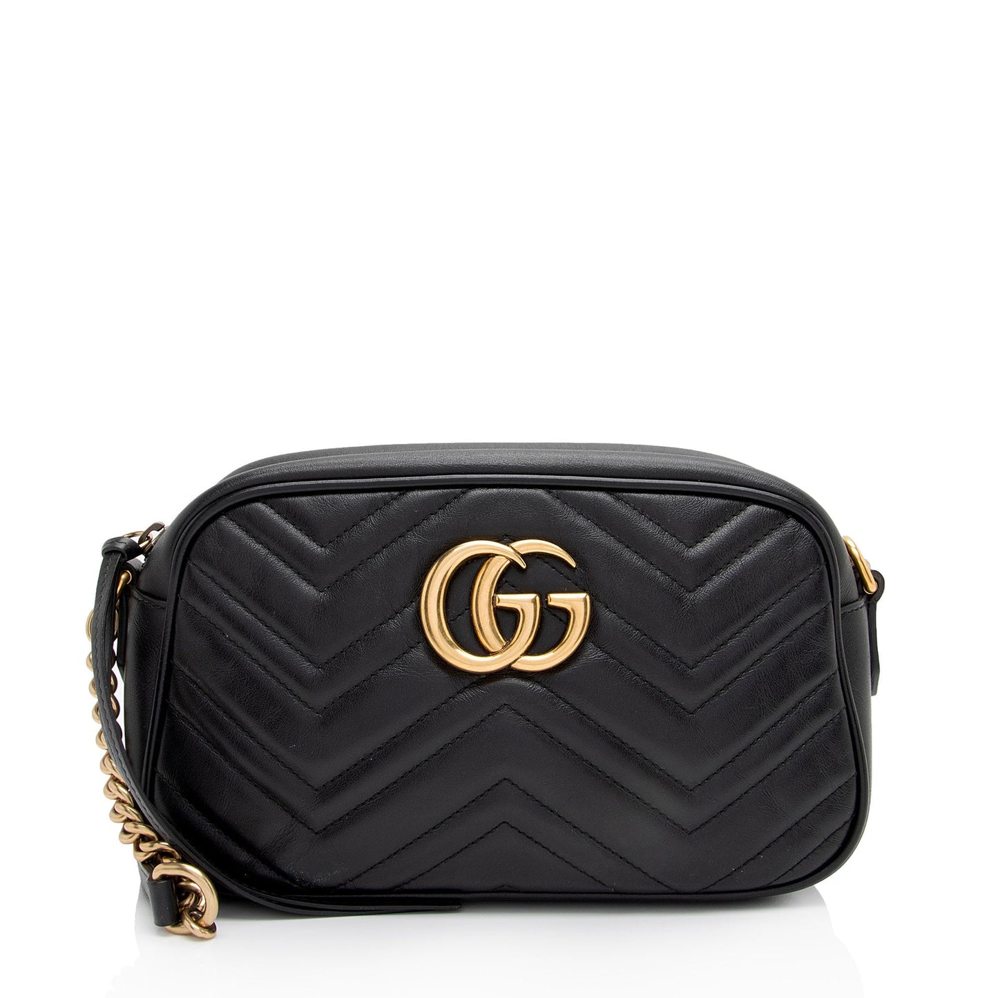 Gucci GG Marmont SHF-3o6xQ1 Matelasse Leather Black Small Shoulder Bag