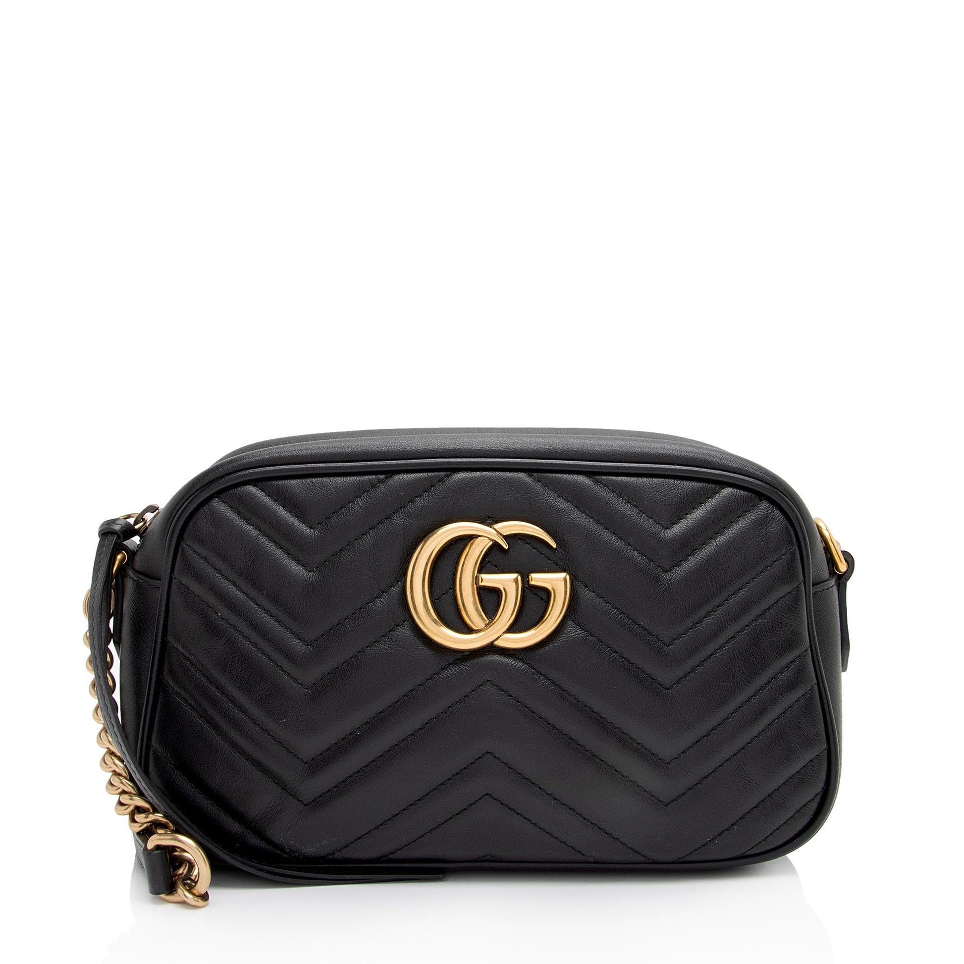 Gucci GG Marmont SHF-3o6xQ1 Matelasse Leather Black Small Shoulder Bag