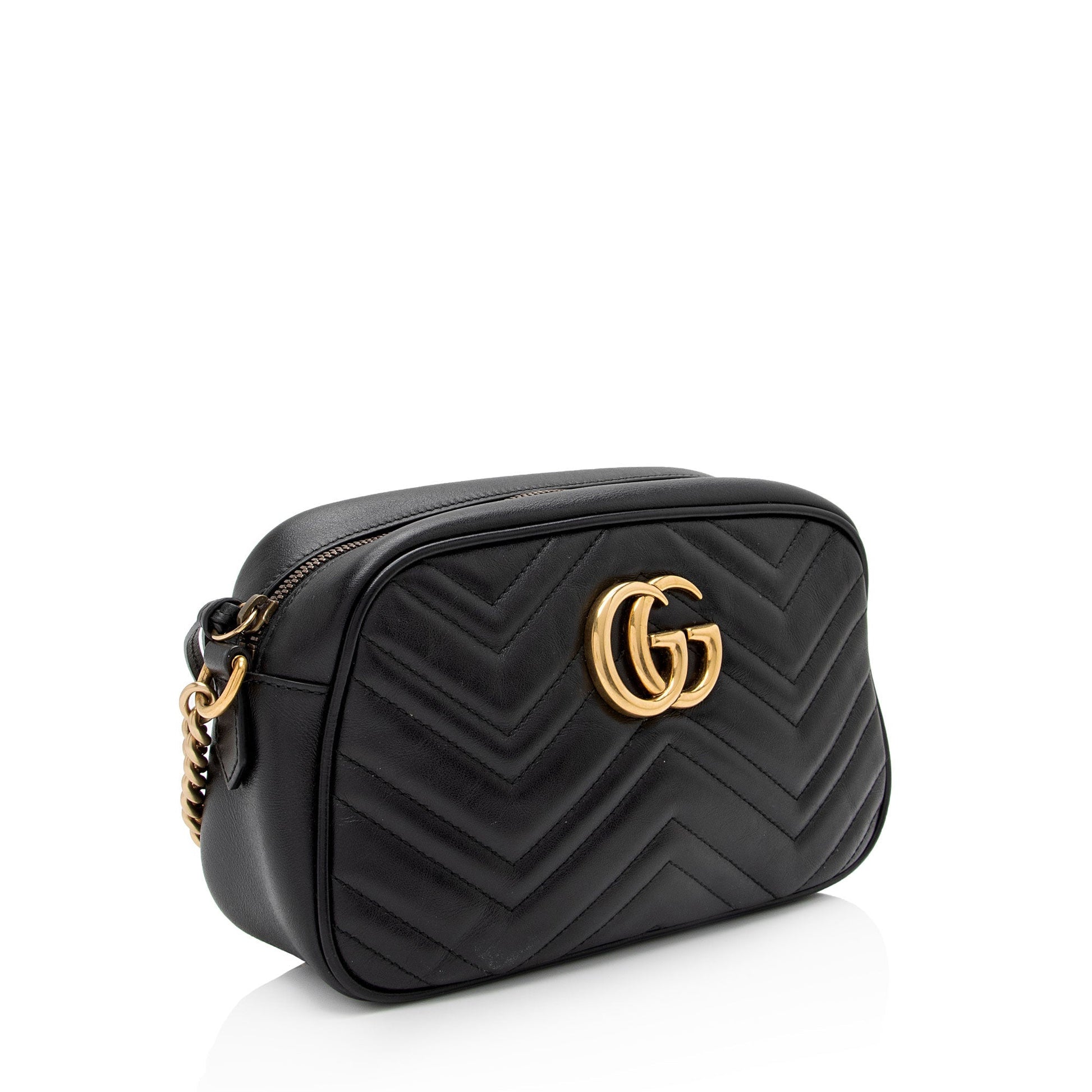 Gucci GG Marmont SHF-3o6xQ1 Matelasse Leather Black Small Shoulder Bag