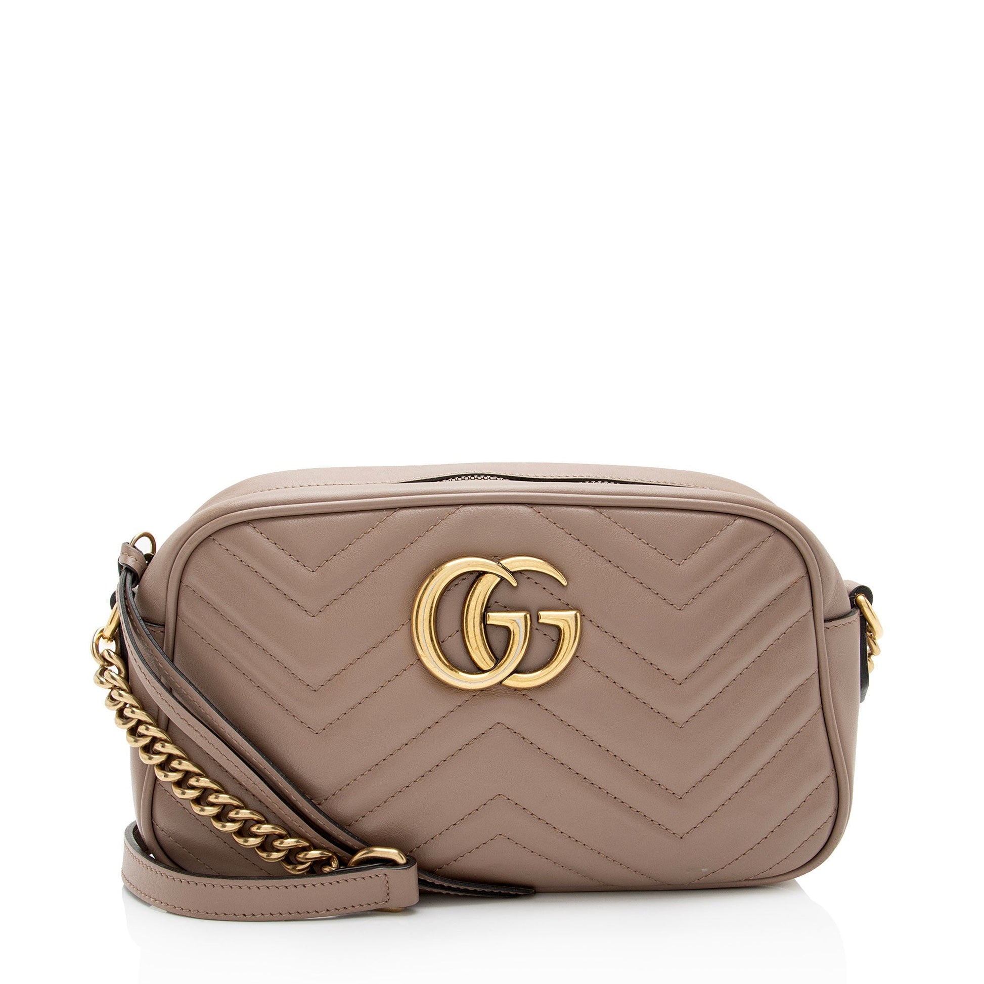 Gucci GG Marmont SHF-LVfFFC Matelasse Leather Beige Small Crossbody Bag