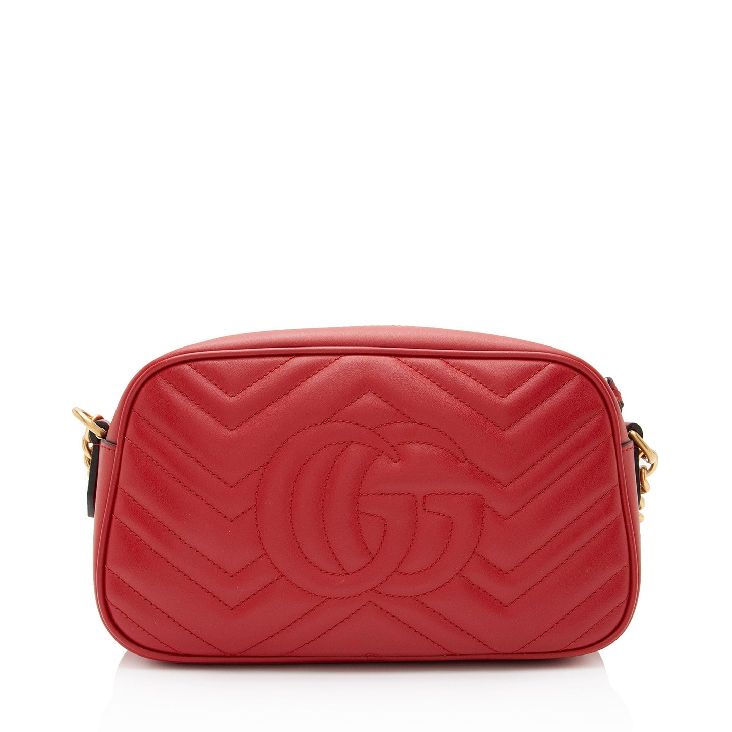 Gucci GG Marmont SHF-tXCZHO Matelasse Leather Red Small Crossbody Bag