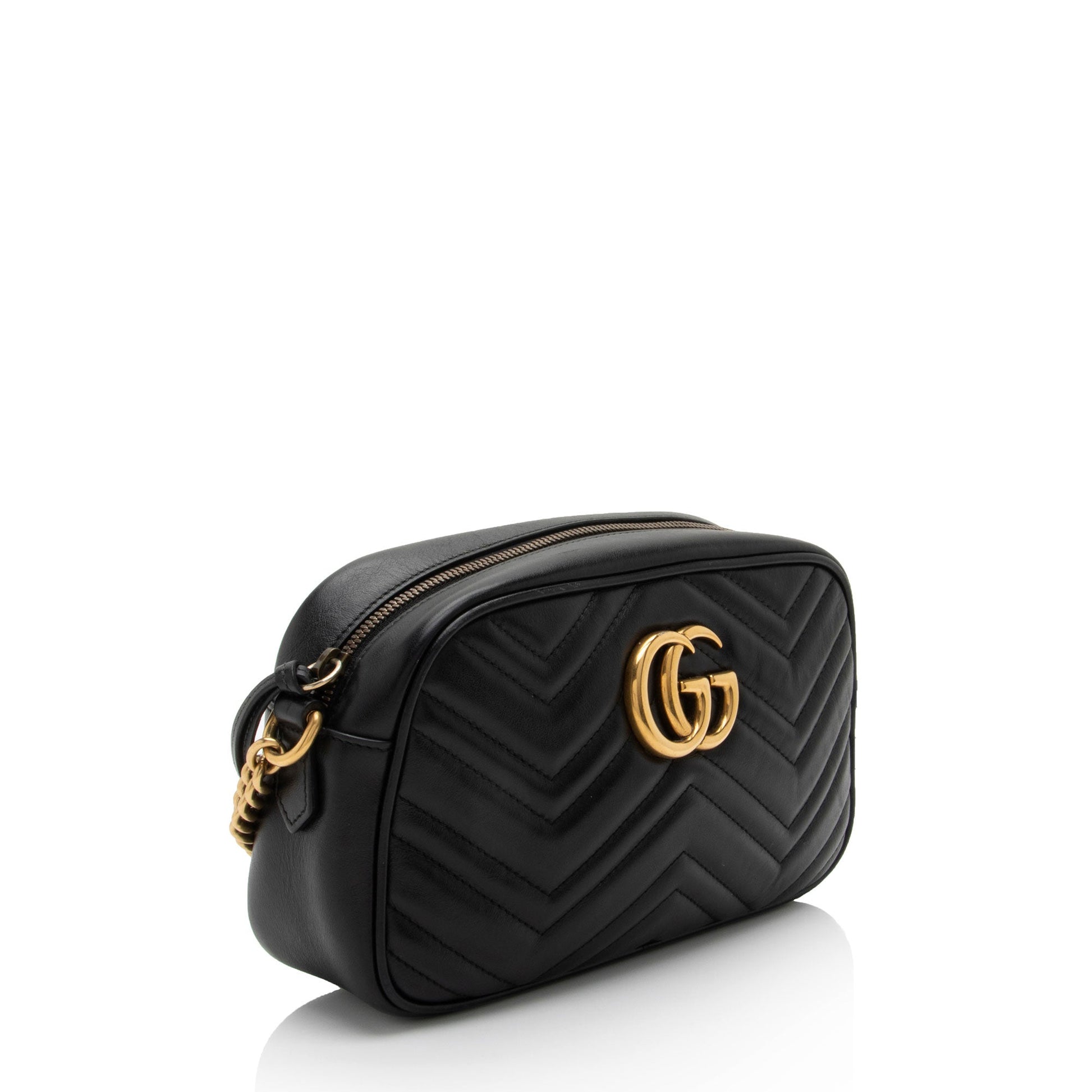 Gucci GG Marmont SHF-E9Frrv Matelasse Leather Black Small Crossbody Bag