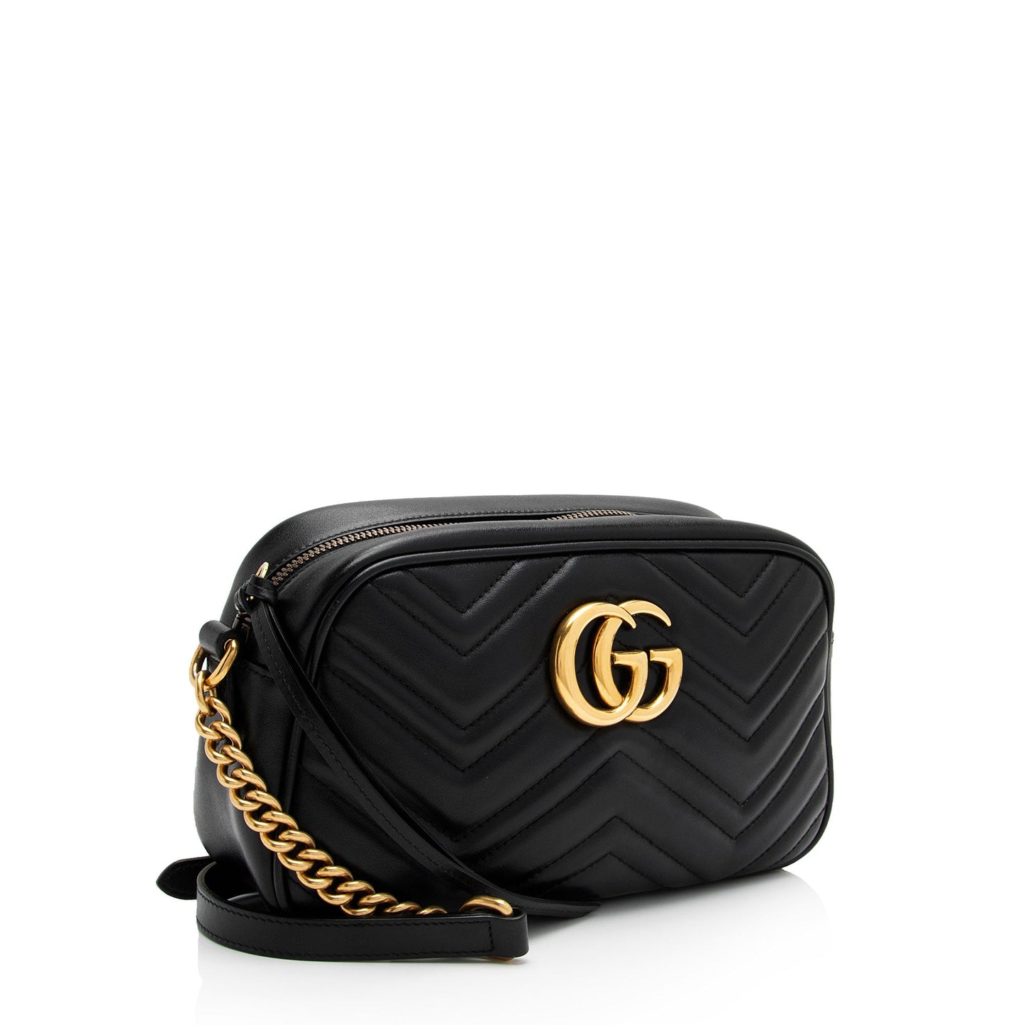 Gucci GG Marmont SHF-P3q3Nl Matelasse Leather Black Small Crossbody Bag