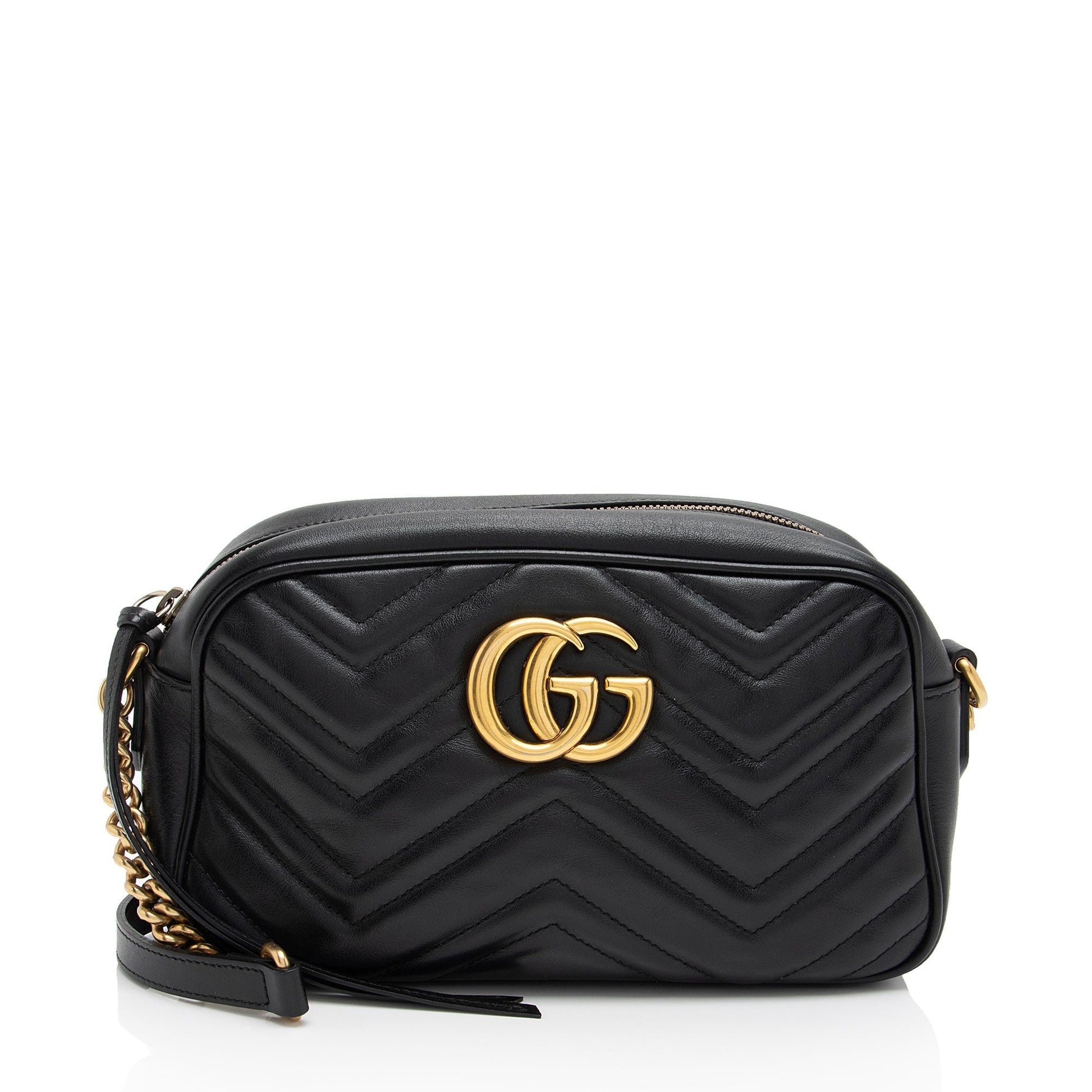 Gucci GG Marmont SHF-RkEnxD Matelasse Leather Black Small Crossbody Bag