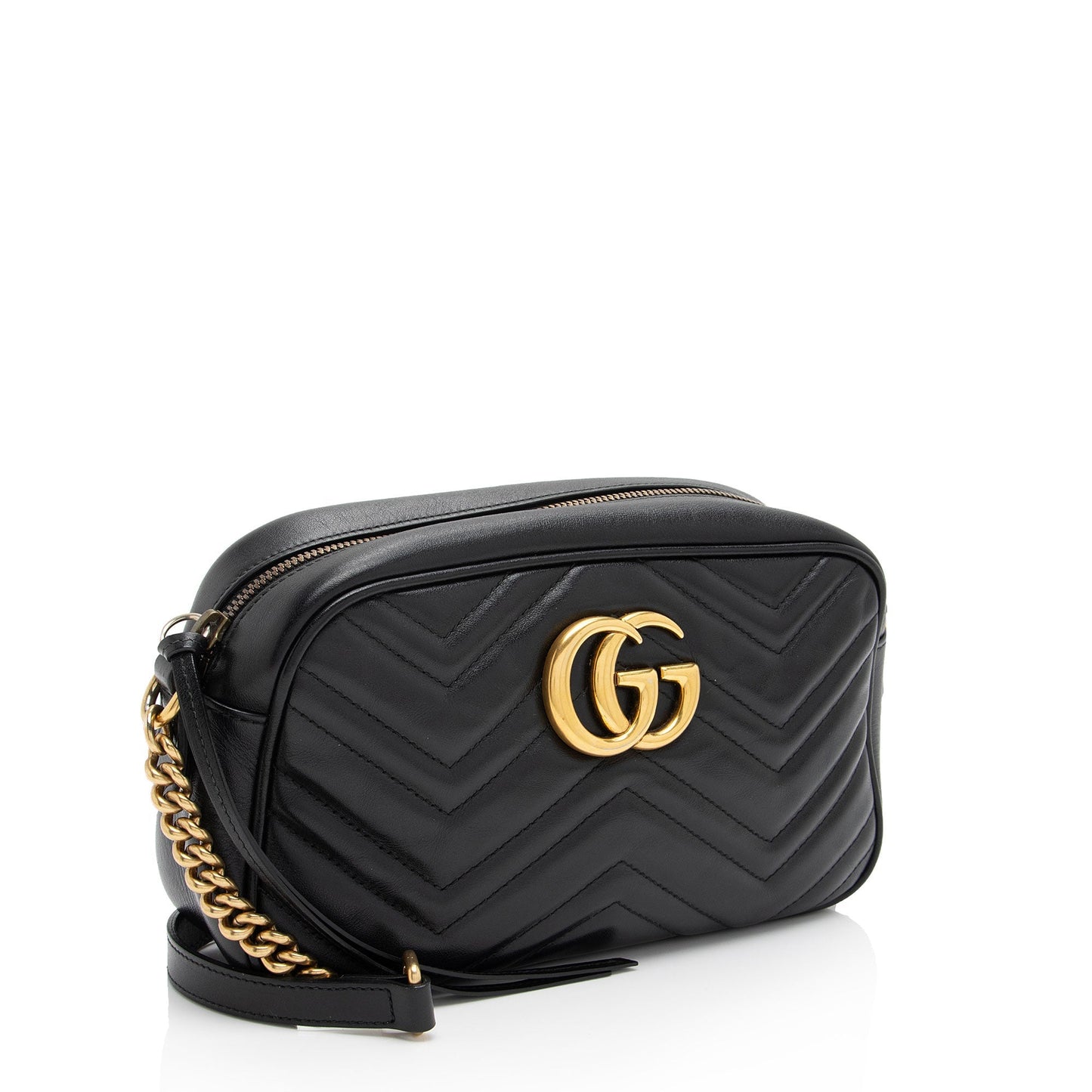 Gucci GG Marmont SHF-RkEnxD Matelasse Leather Black Small Crossbody Bag