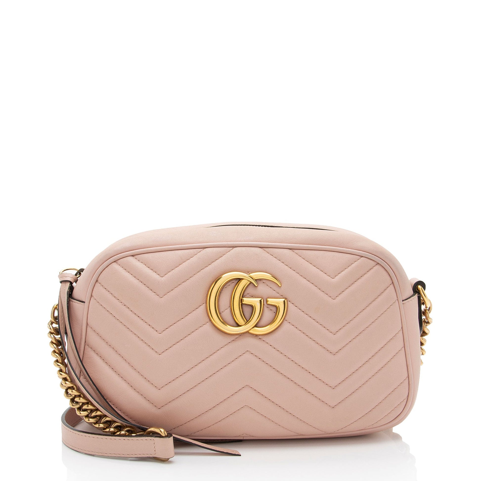 Gucci GG Marmont SHF-2jUw44 Matelasse Leather Pink Small Crossbody Bag
