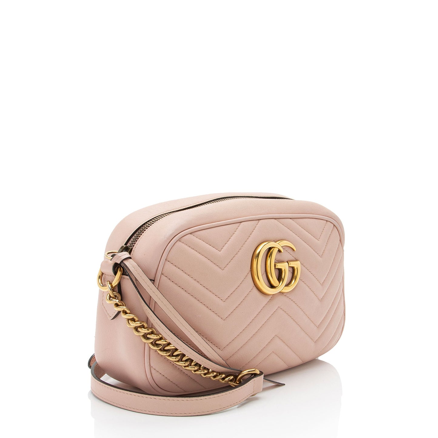 Gucci GG Marmont SHF-2jUw44 Matelasse Leather Pink Small Crossbody Bag