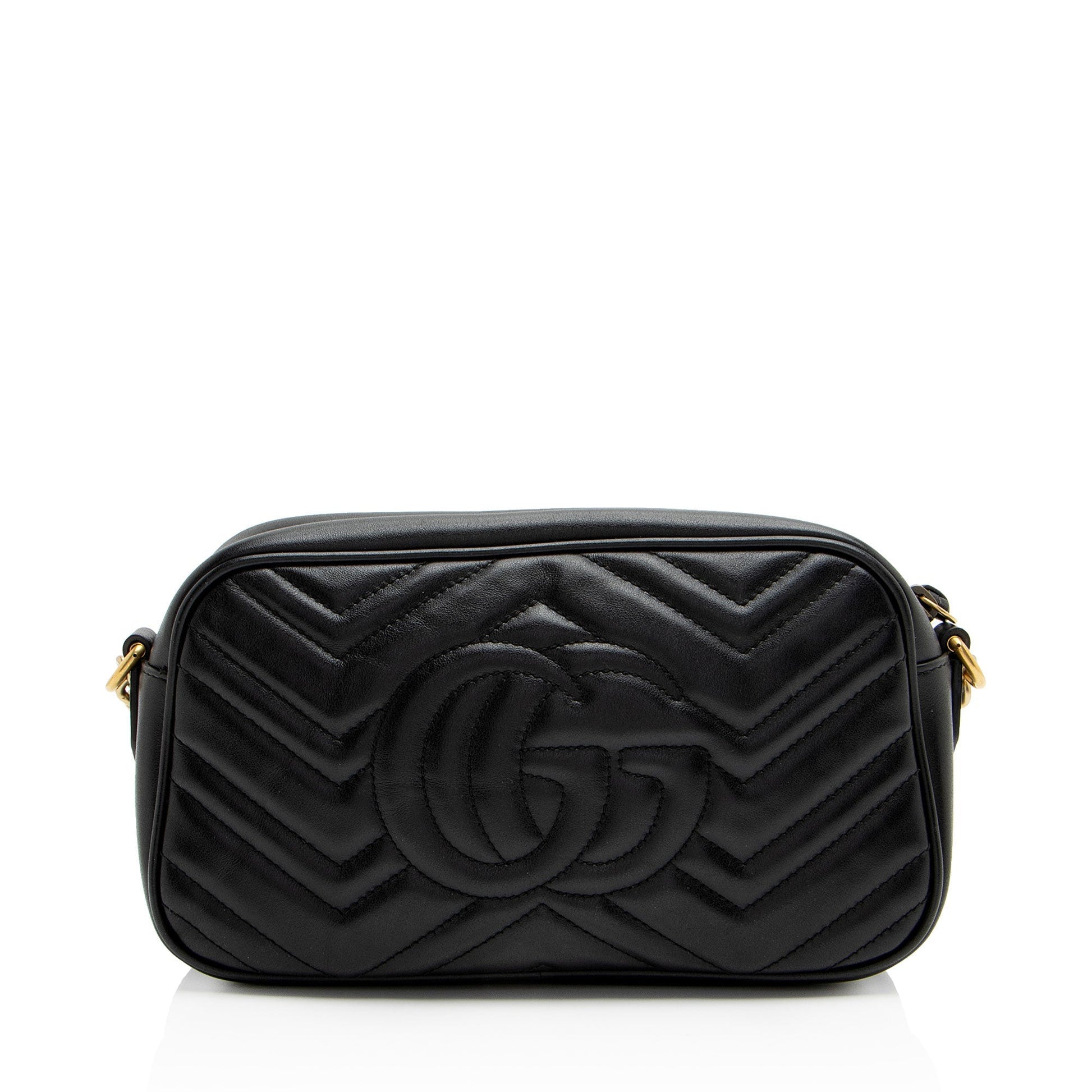 Gucci GG Marmont SHF-YWd3X0 Matelasse Leather Black Small Crossbody Bag
